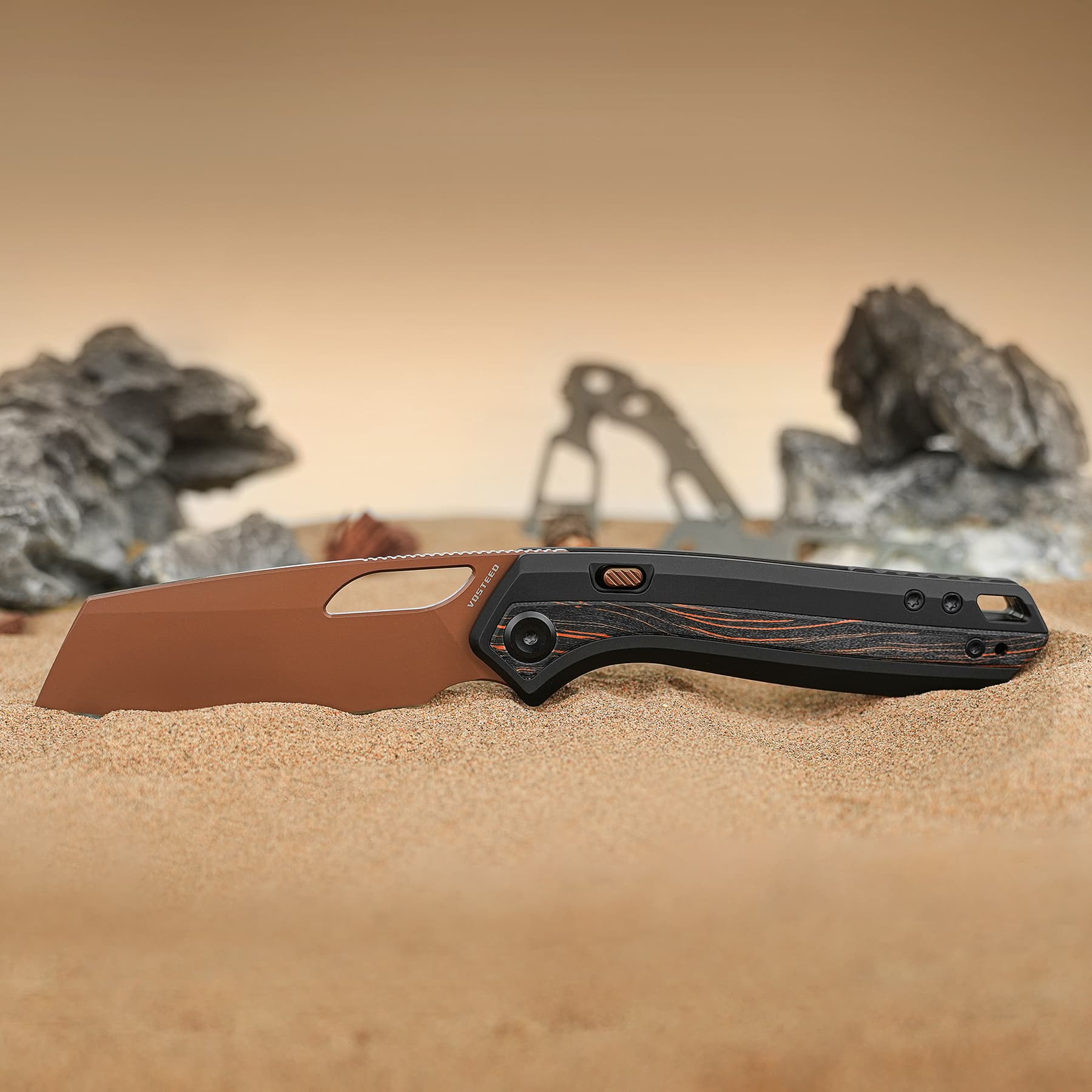 Kroc 329 -Top Liner Lock (3.29" S35VN Blade & Aluminum & Topo G10 Handle) - A1810