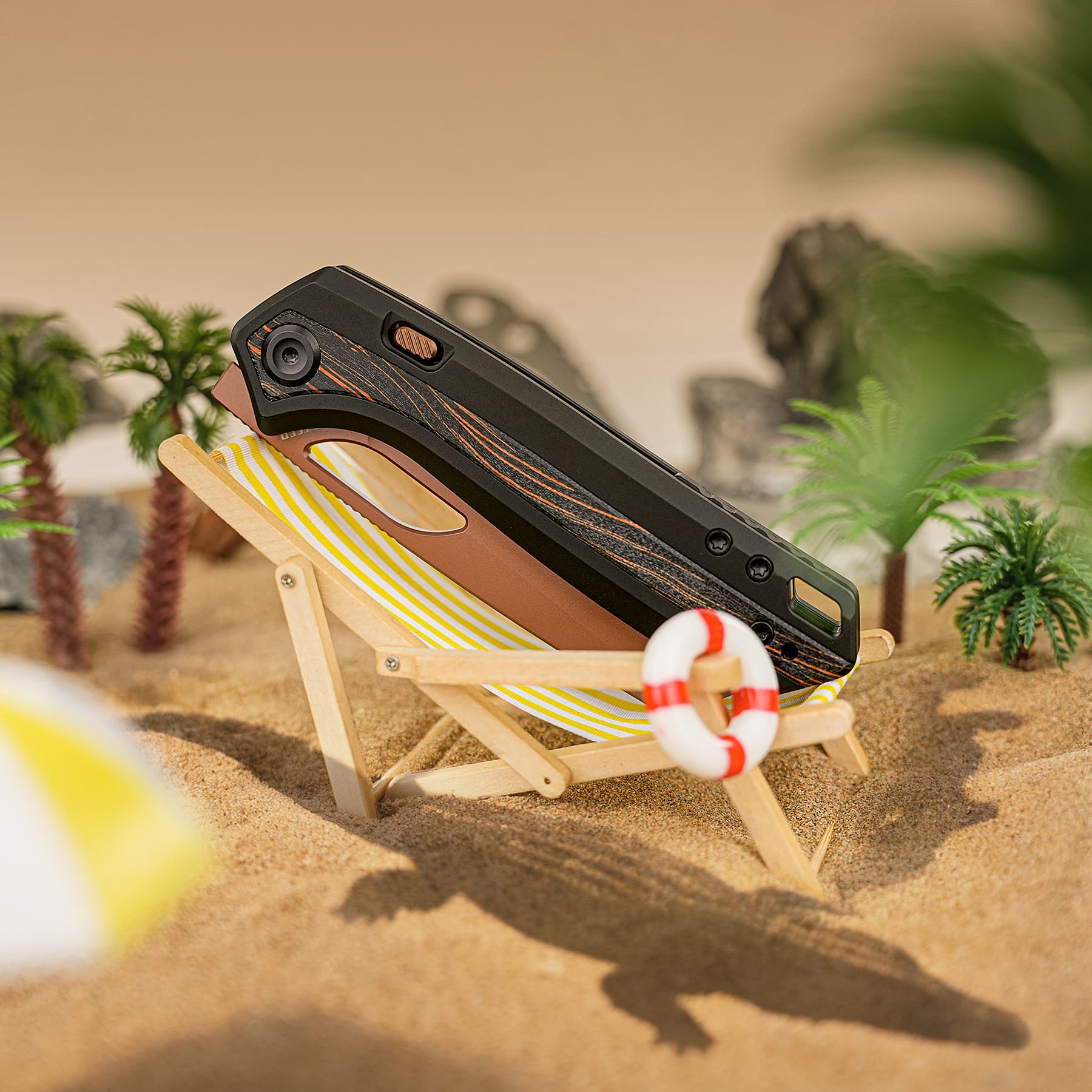 Kroc 329 -Top Liner Lock (3.29" S35VN Blade & Aluminum & Topo G10 Handle) - A1810