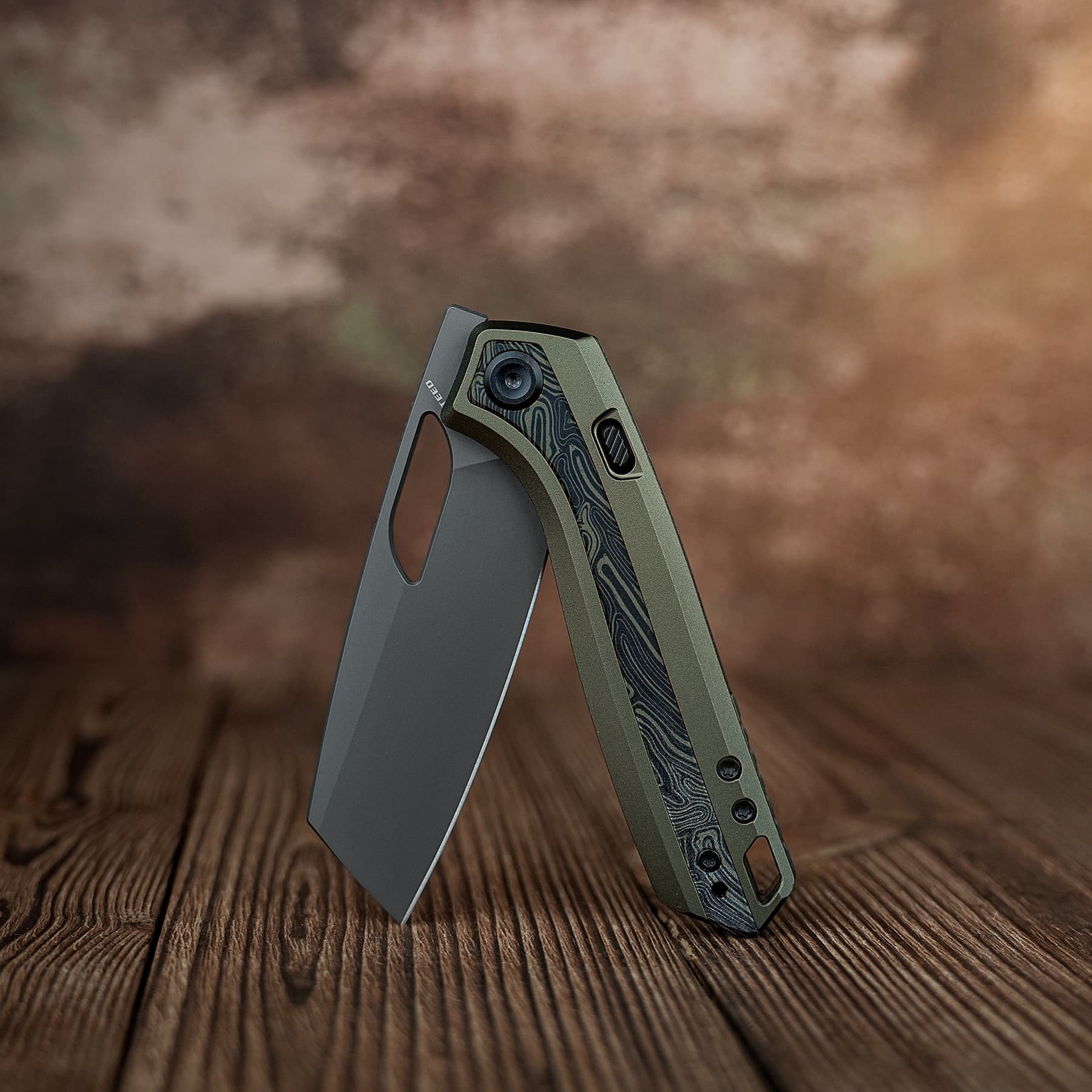 Kroc 329 -Top Liner Lock (3.29" S35VN Blade & Aluminum & Topo G10 Handle) - A1812