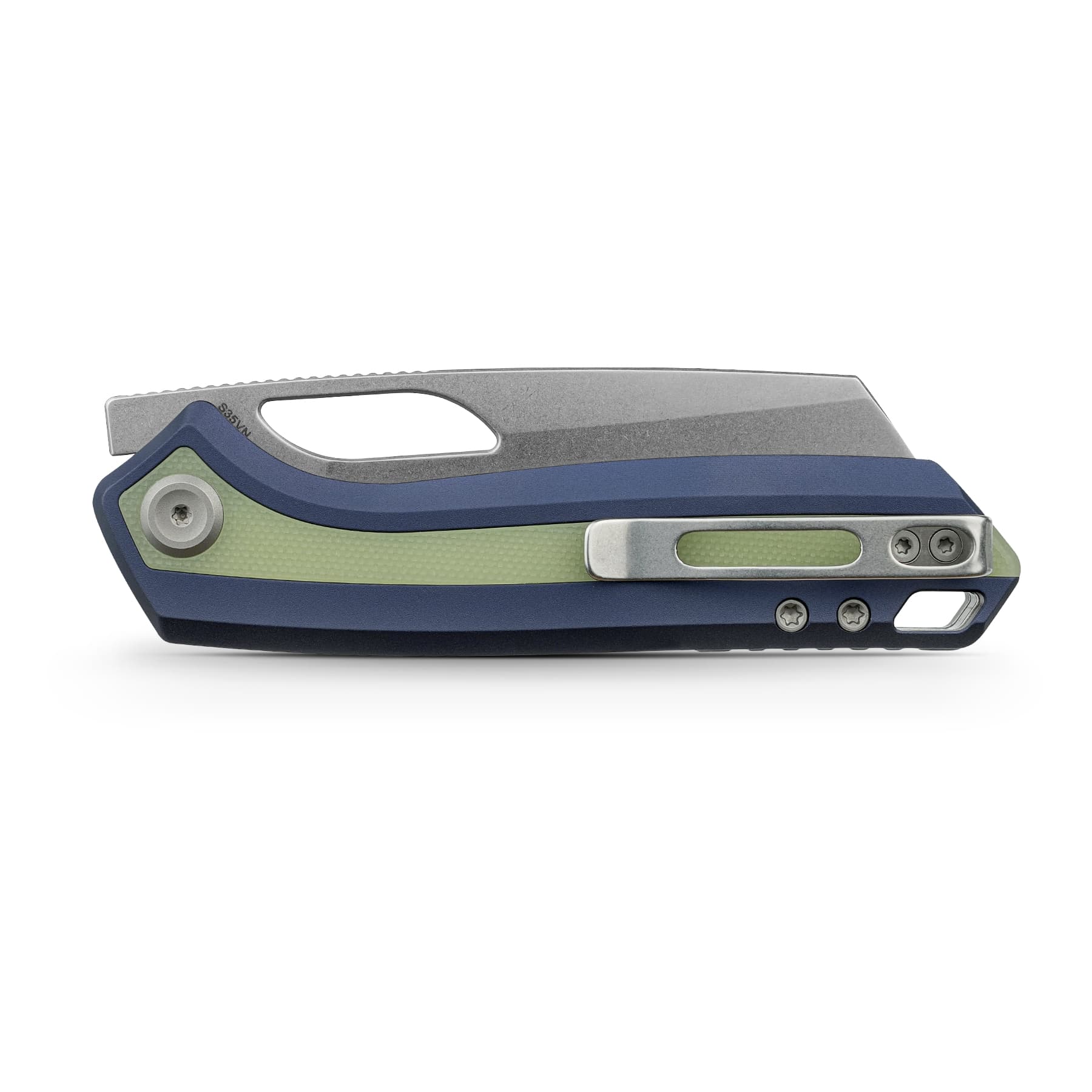 Kroc 329 -Top Liner Lock (3.29" S35VN Blade & Aluminum & Grow-in-the-Dark G10 Handle) - A1814