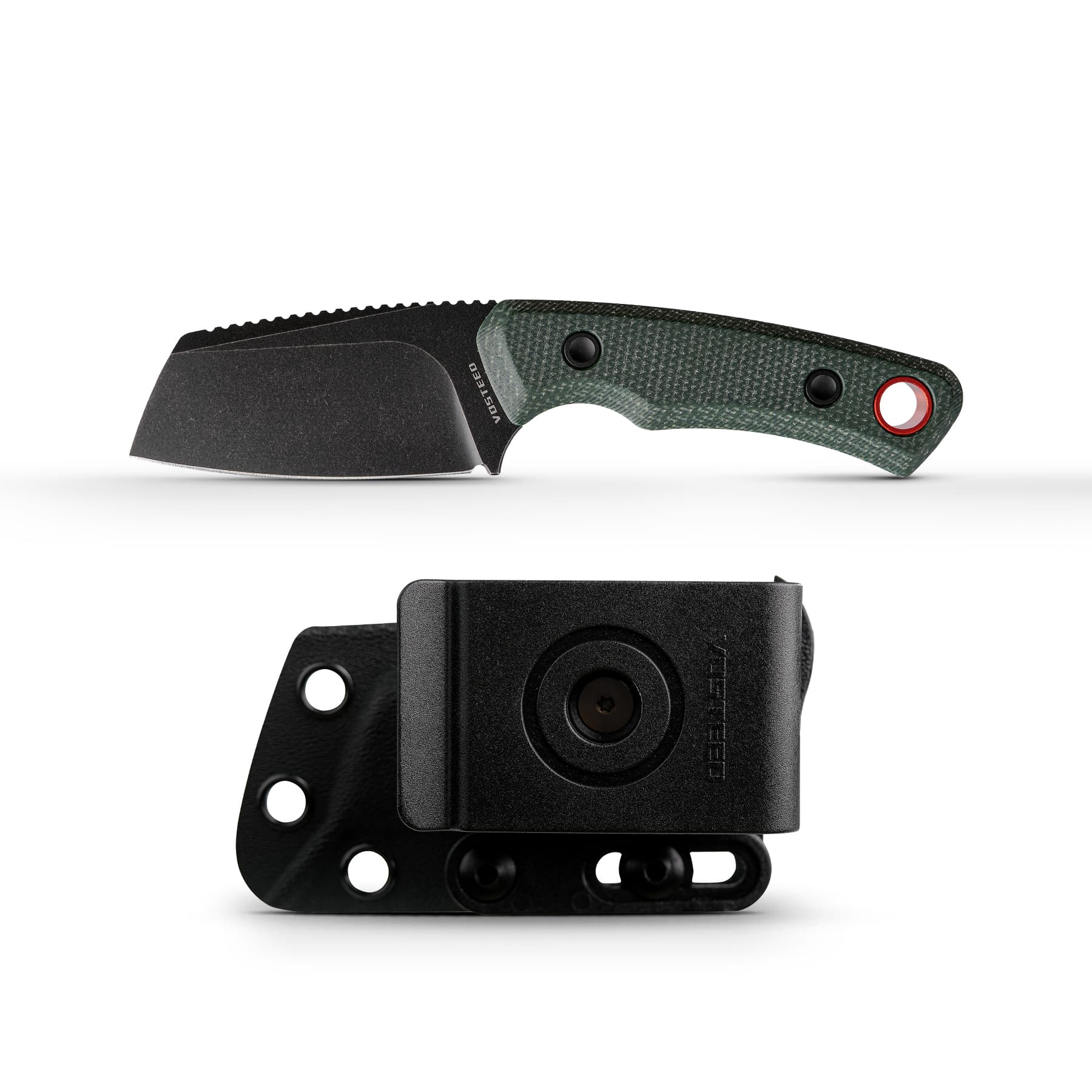 Marmoset- Fixed Blade Knife (2.20" 14C28N Blade & Micarta Handle) With S.O.A.R. Clip - D0701