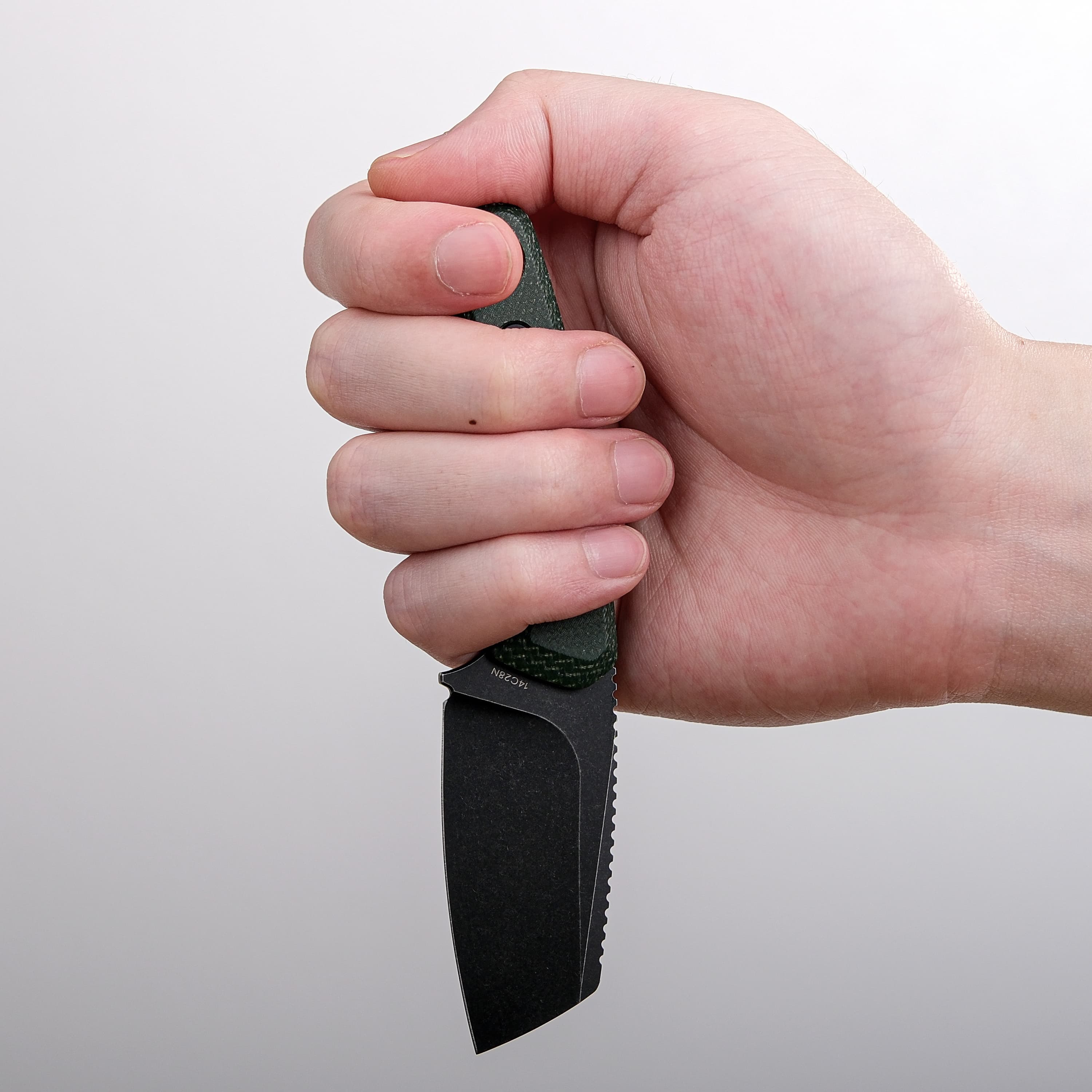 Marmoset- Fixed Blade Knife (2.20" 14C28N Blade & Micarta Handle) With S.O.A.R. Clip - D0701