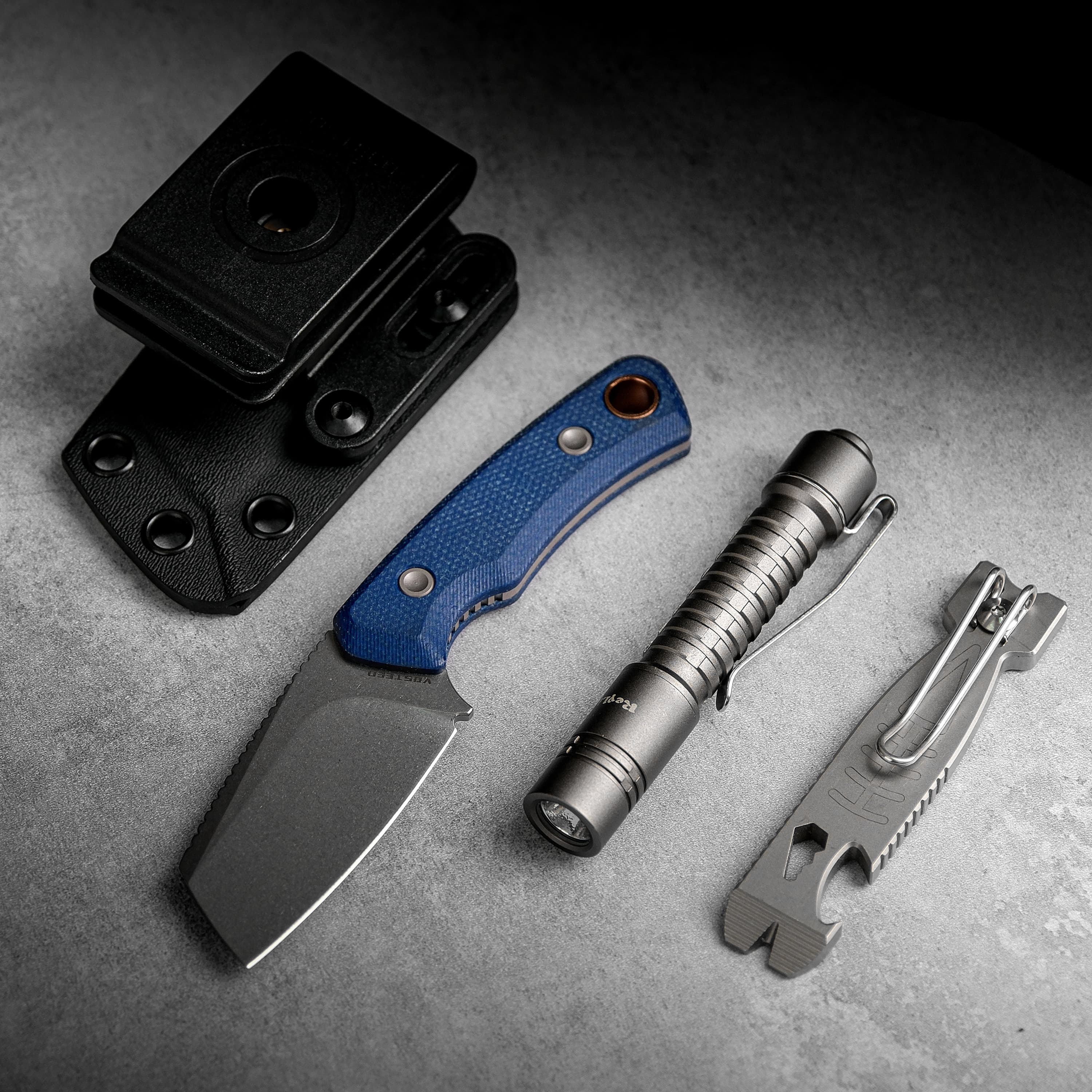 Marmoset- Fixed Blade Knife (2.20" 14C28N Blade & Micarta Handle) With S.O.A.R. Clip - D0703