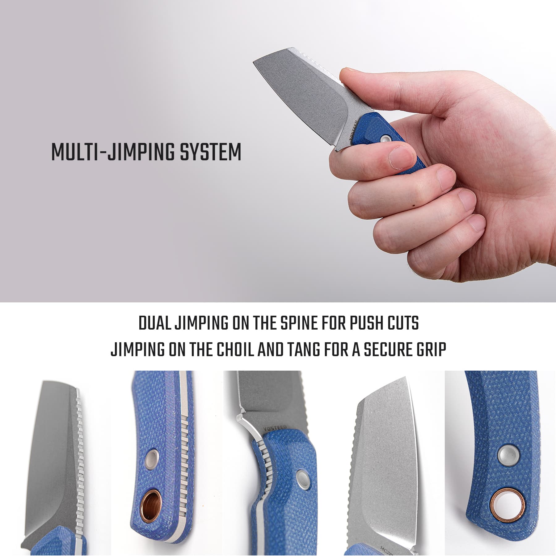 Marmoset- Fixed Blade Knife (2.20" 14C28N Blade & Micarta Handle) With S.O.A.R. Clip - D0703