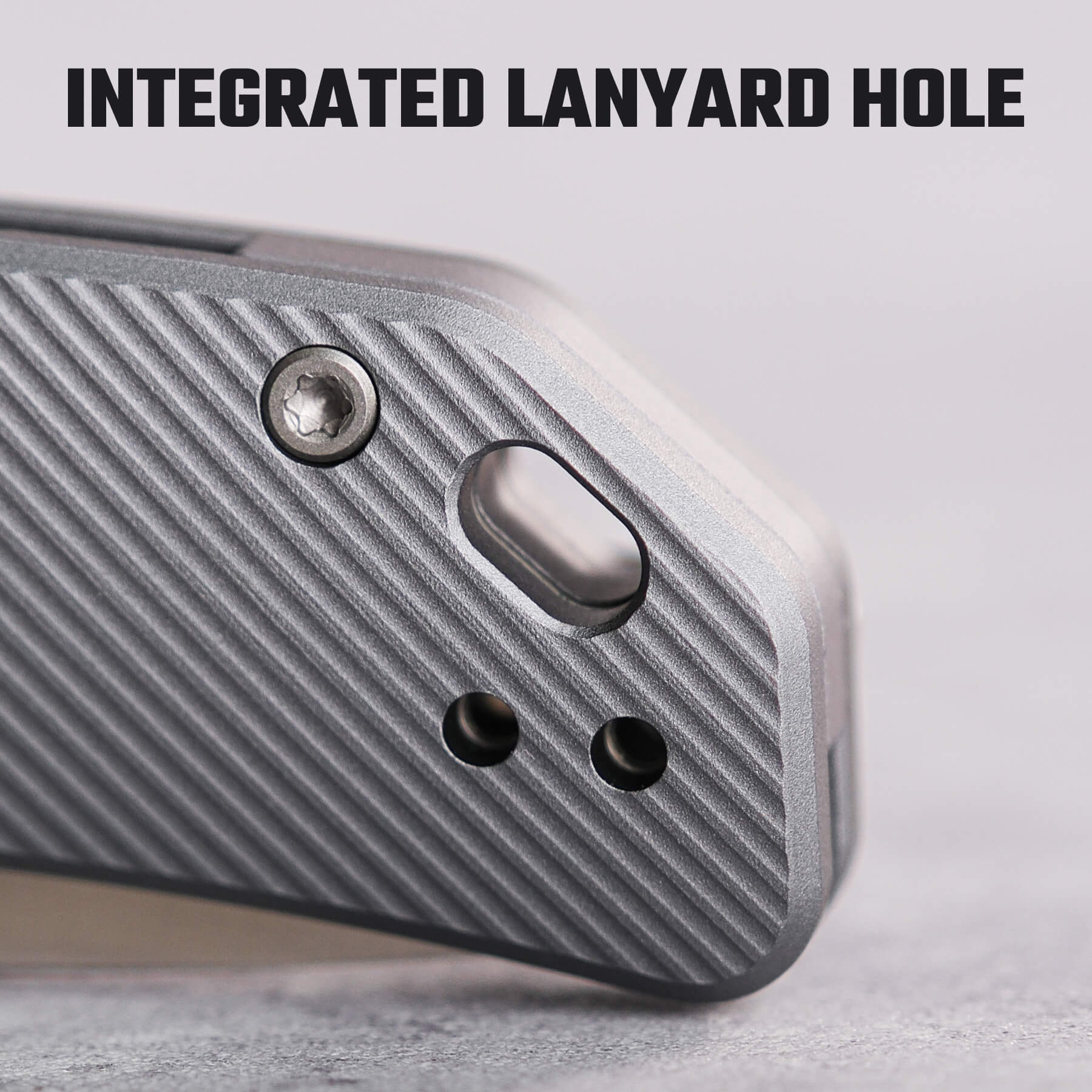 Vosteed Marten - Lanyard hole detail, integrated into the handle