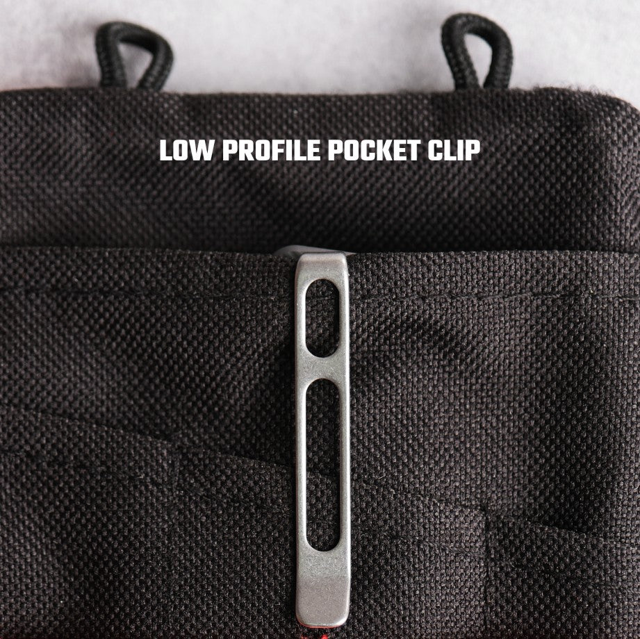 Vosteed Marten knife: Low profile pocket clip detail
