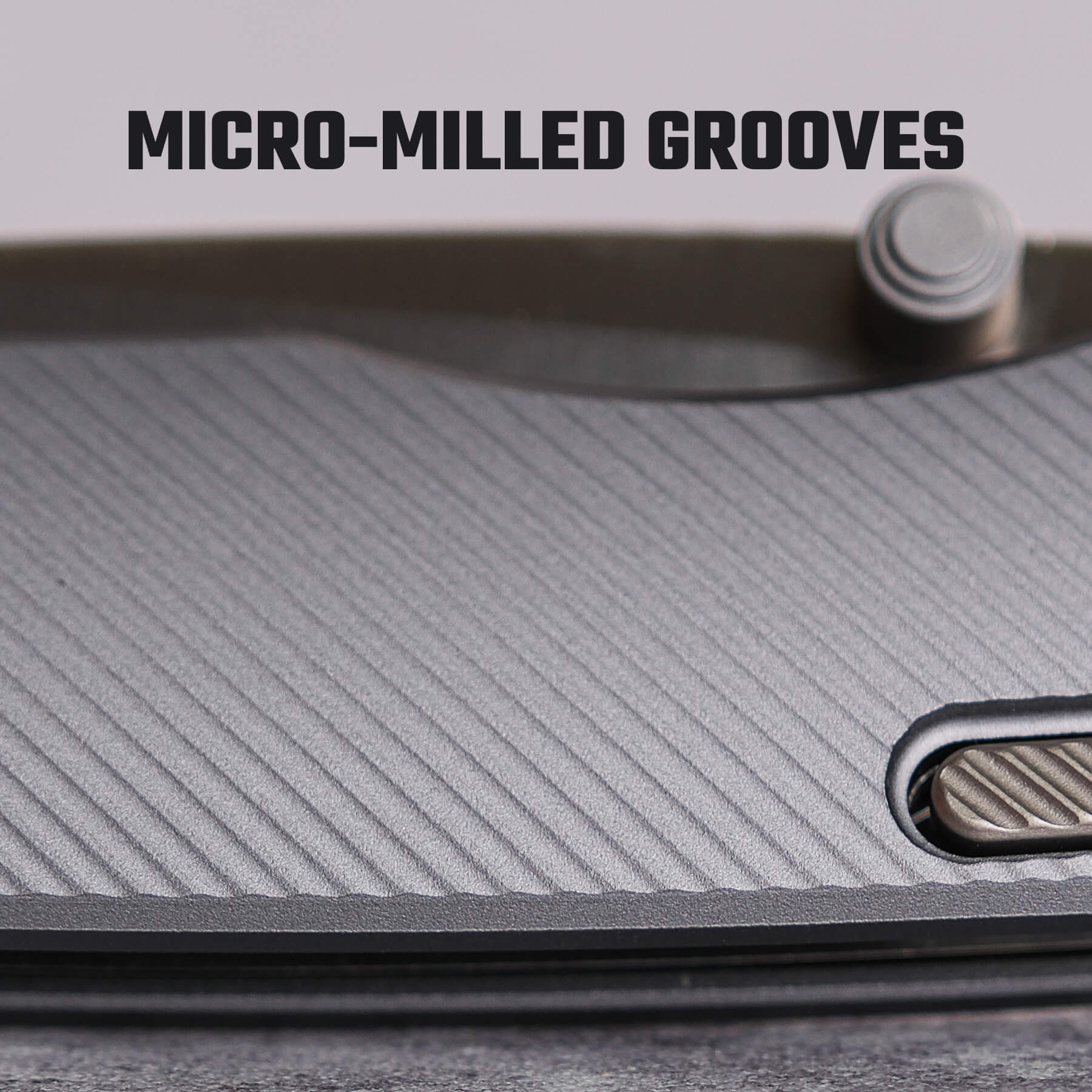 Vosteed Marten knife handle detail, micro-milled grooves