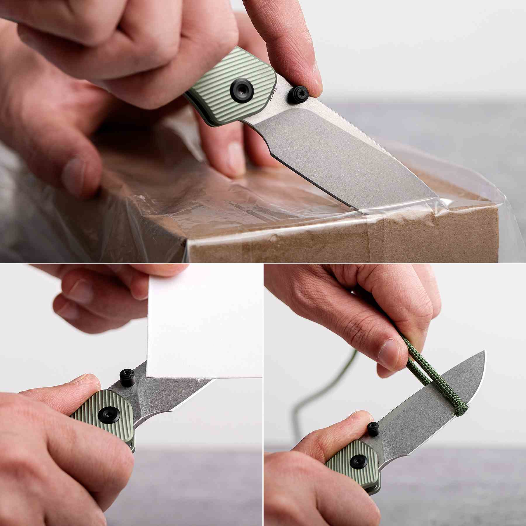 Vosteed Marten EDC knife cutting various materials