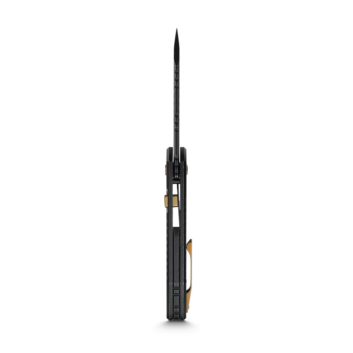 Vosteed RSKAOS knife profile, black and gold details