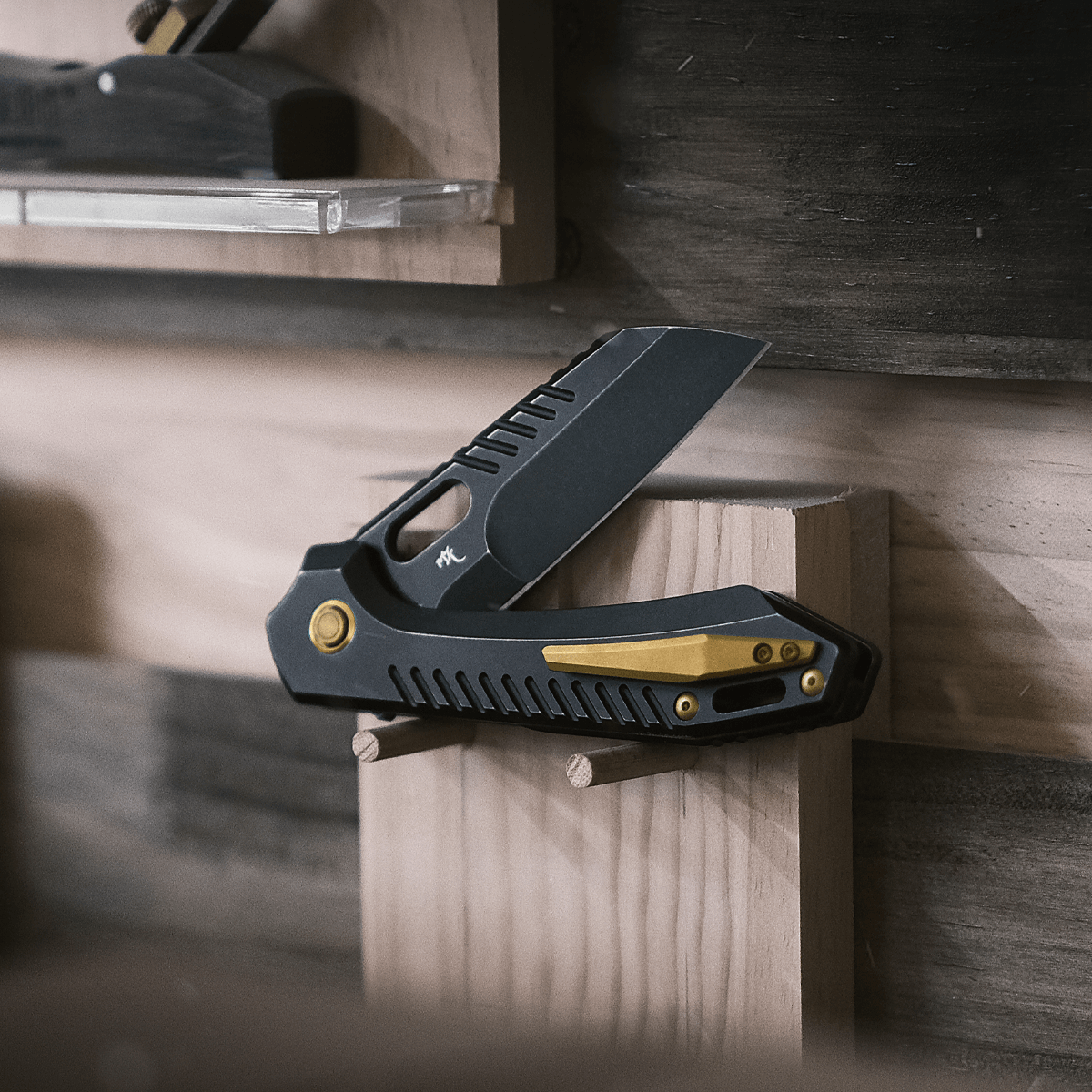 Vosteed RSKAOS Black M390 Sheepsfoot Knife, Titanium Handle