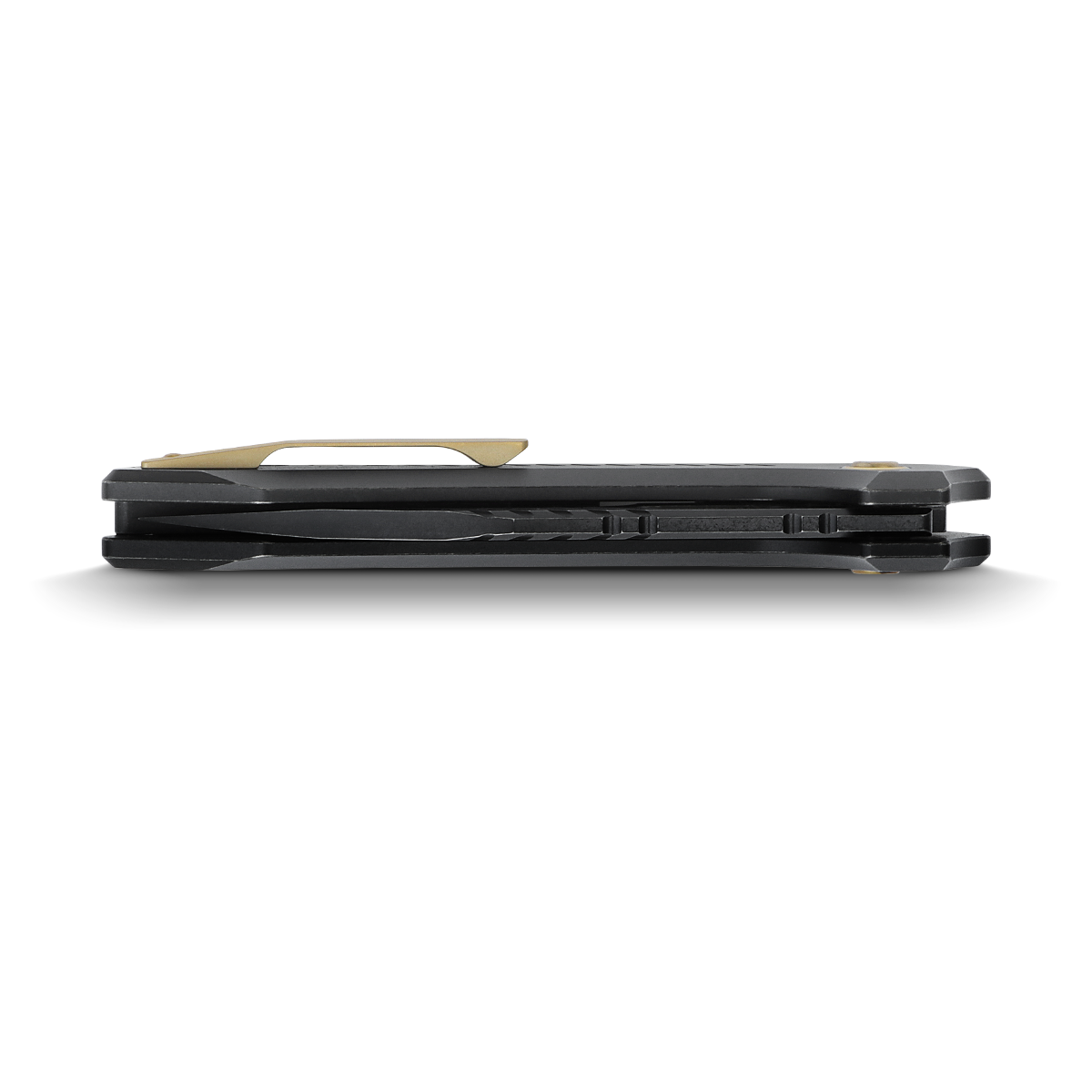 Vosteed RSKAOS Black Titanium Knife with Gold Clip