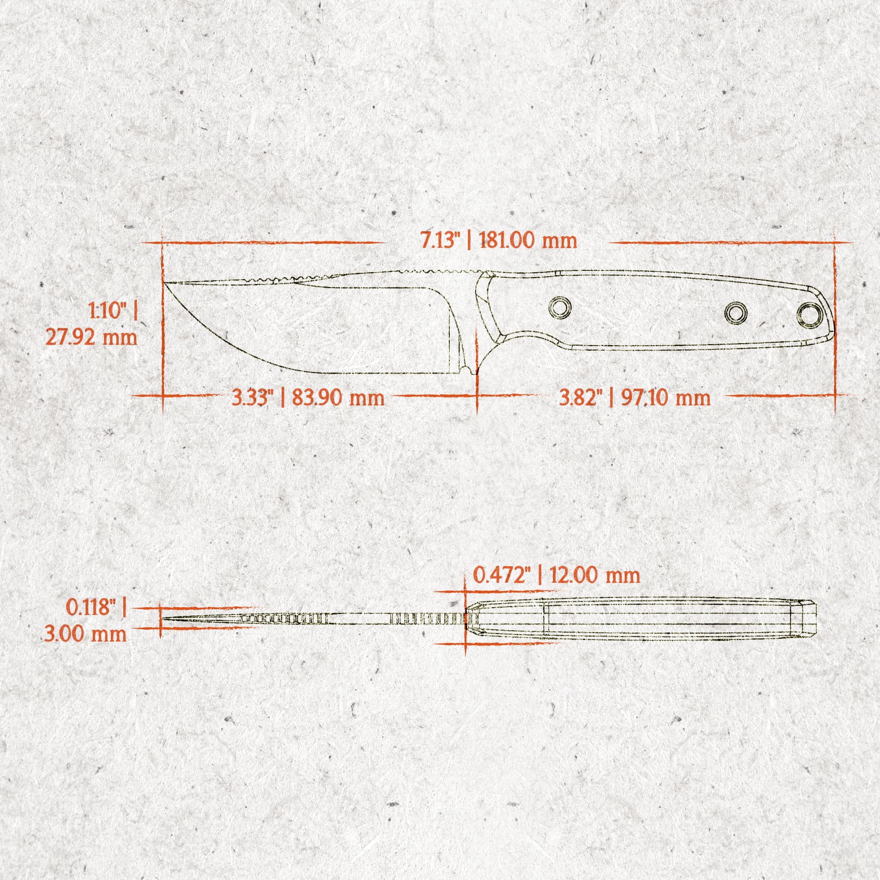 Mink - Fixed Blade Knife (3.33" AEB-L Blade & G10 Handle) - D0114 AMAZON & TIKTOK EXCLUSIVE