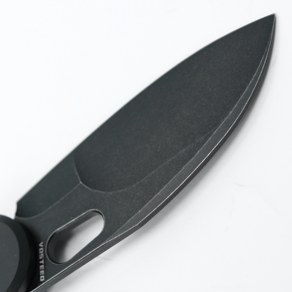 Vosteed Morel Knife - Black Sheepsfoot Blade Detail