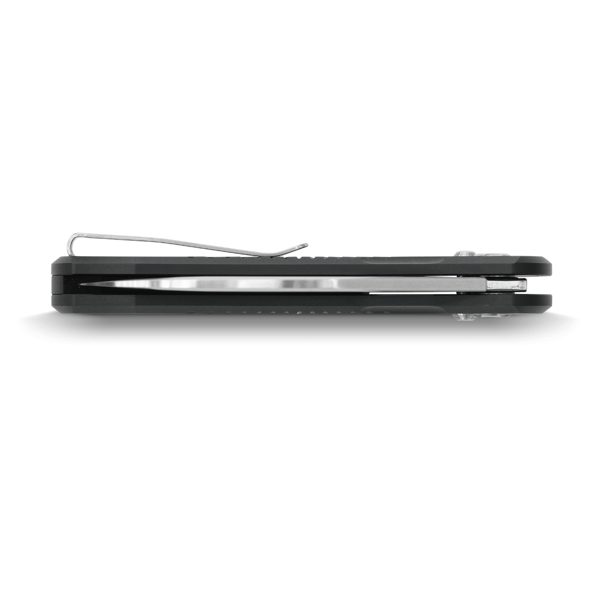 Vosteed Morel knife side view, black aluminum handle