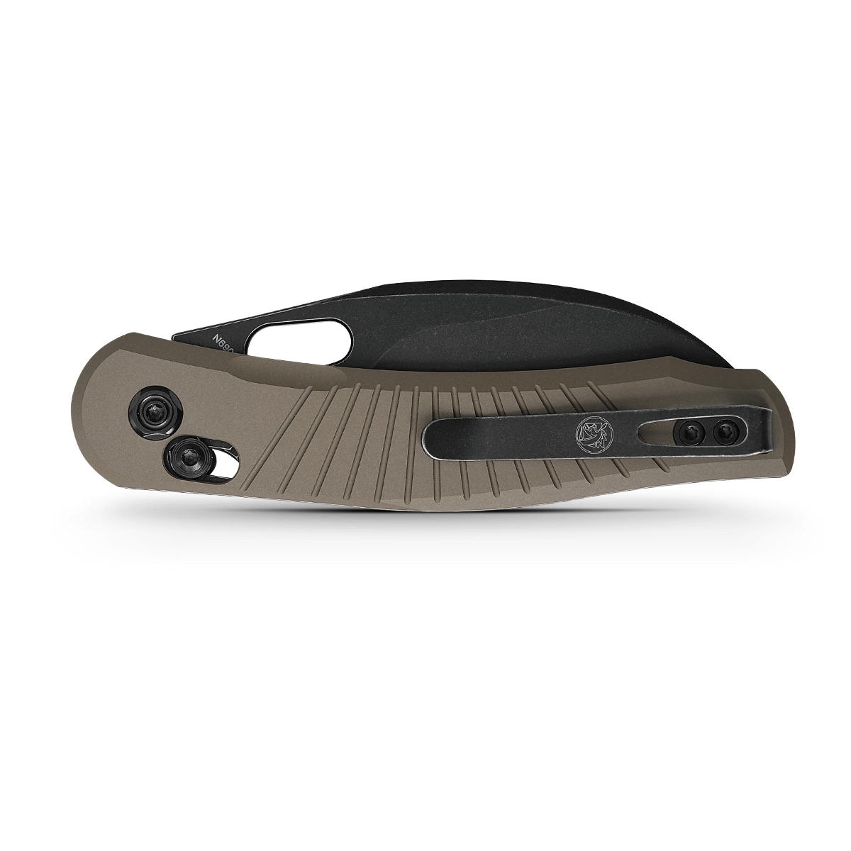 Vosteed Morel Folding Knife - Brown Aluminum Handle and Black Blade