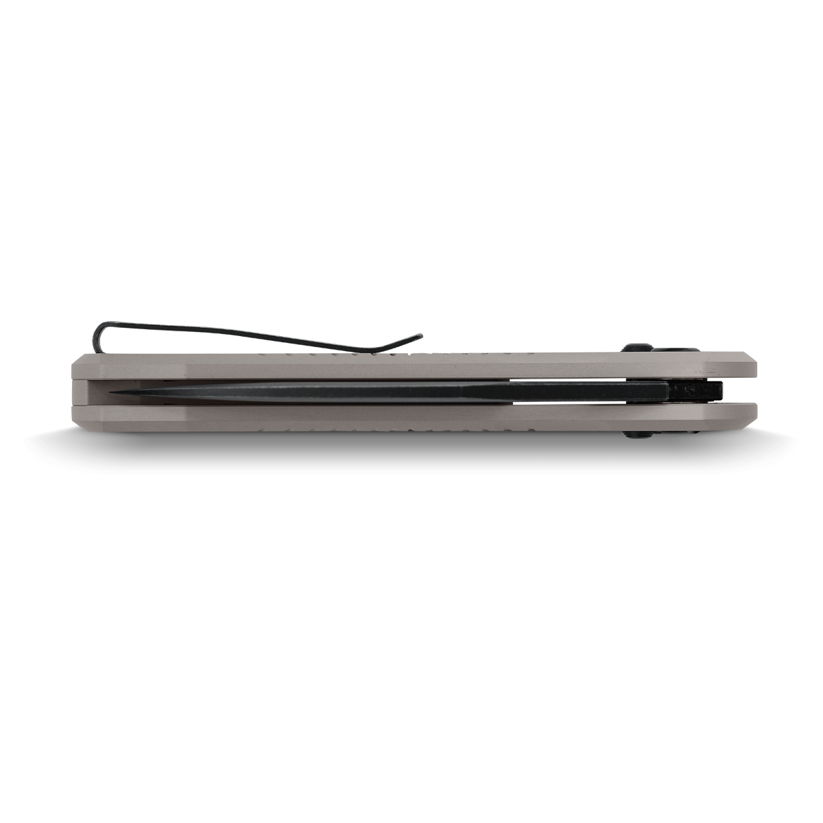 Vosteed Morel knife side view, closed, aluminum handle
