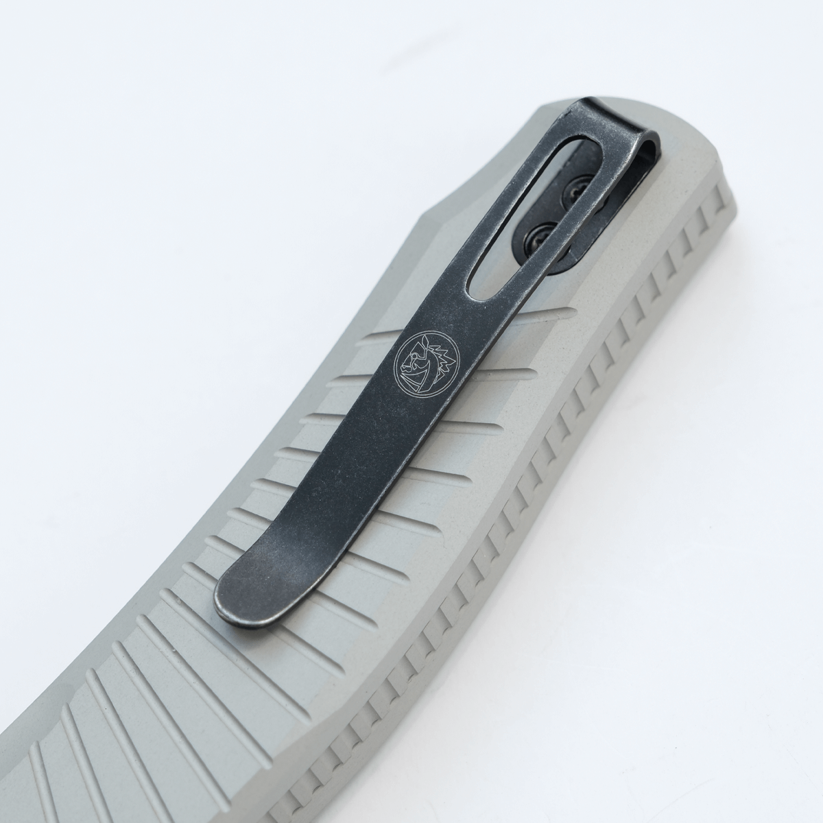 Vosteed Morel knife pocket clip detail, aluminum handle