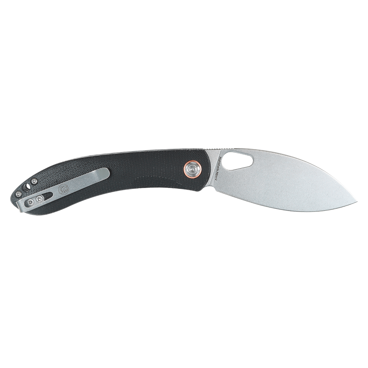 Vosteed Nightshade Shilin Cutter open, black Micarta handle