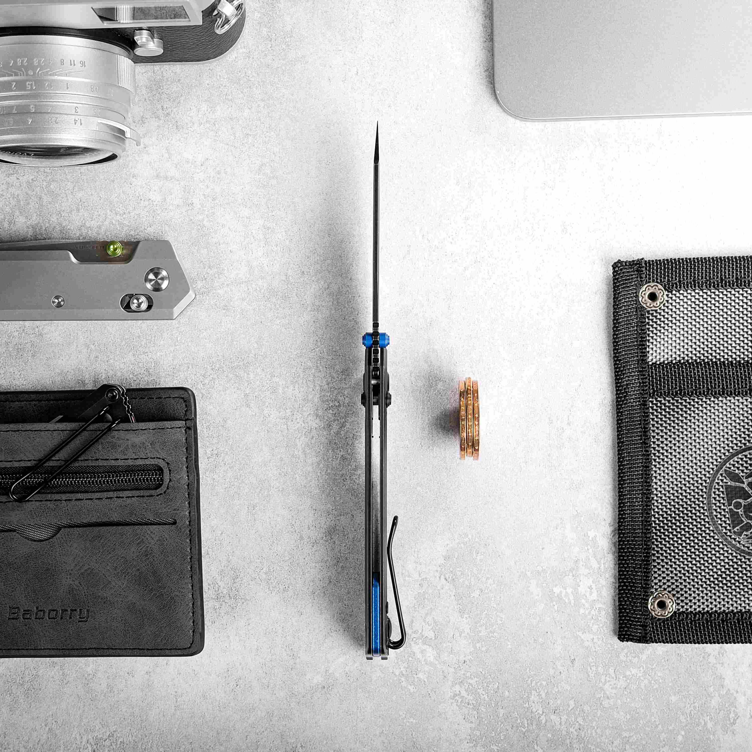 Vosteed Parallel Knife, EDC gear flat lay