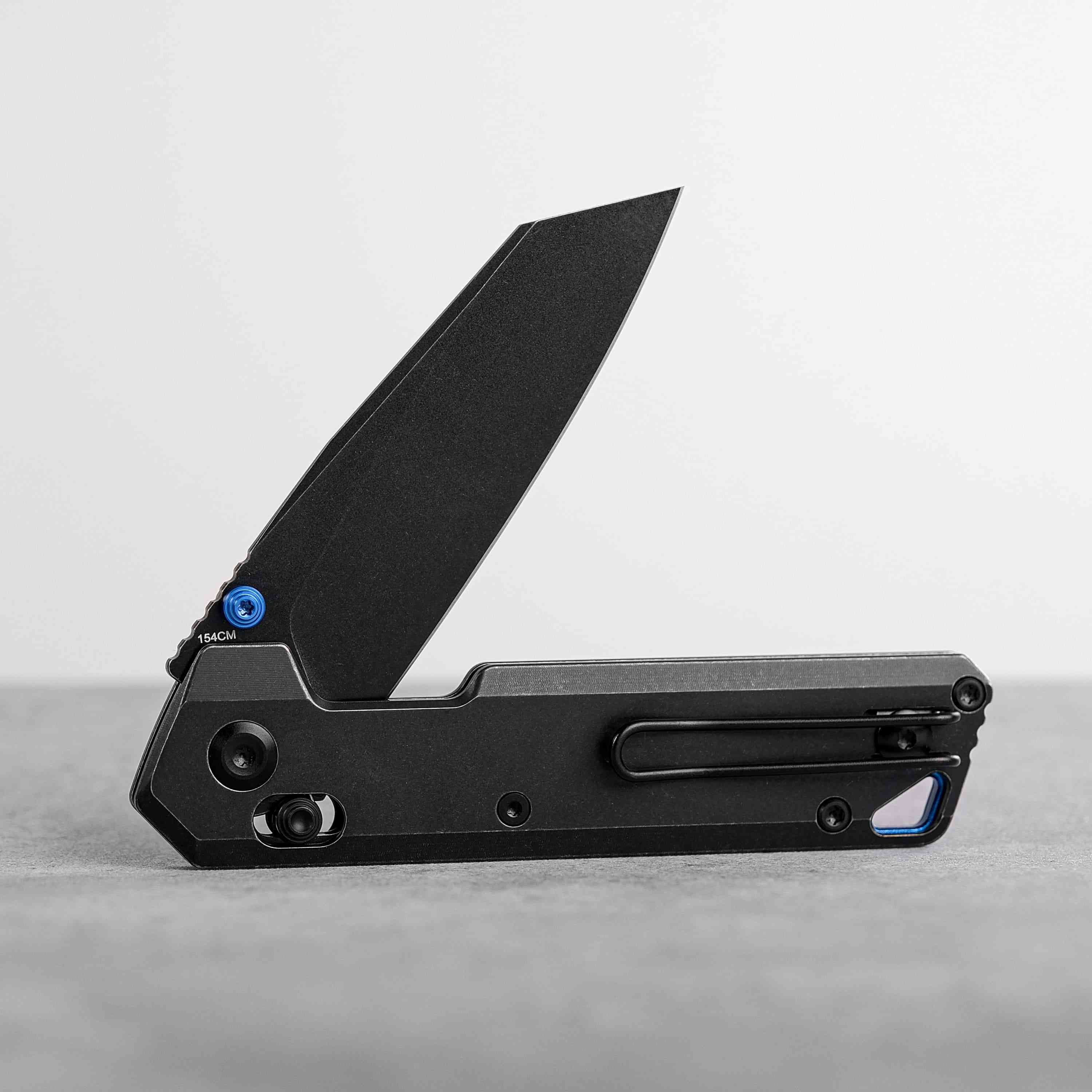 Vosteed Parallel knife, reverse tanto blade detail, 154CM
