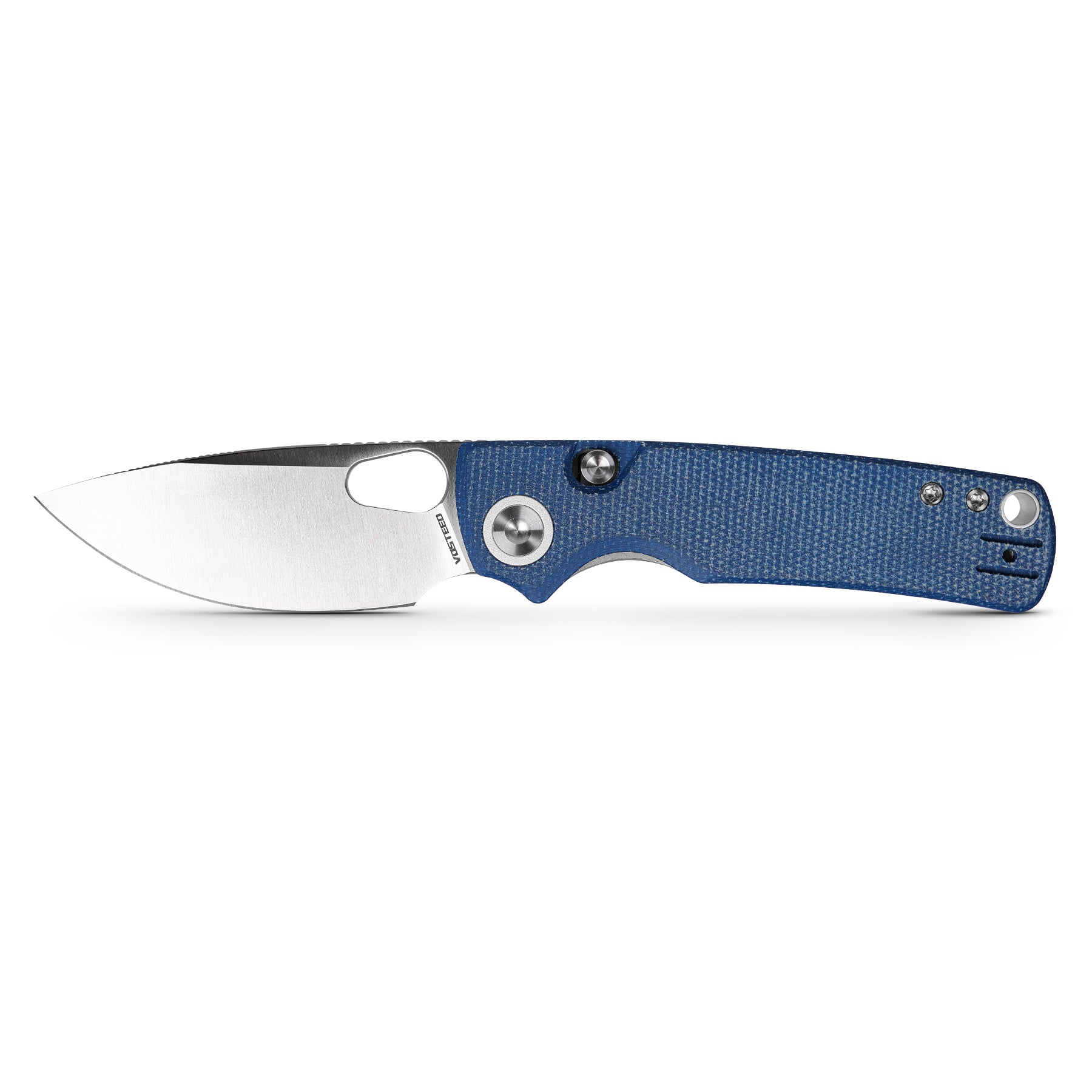 Vosteed Porcupine folding knife with blue Micarta handle