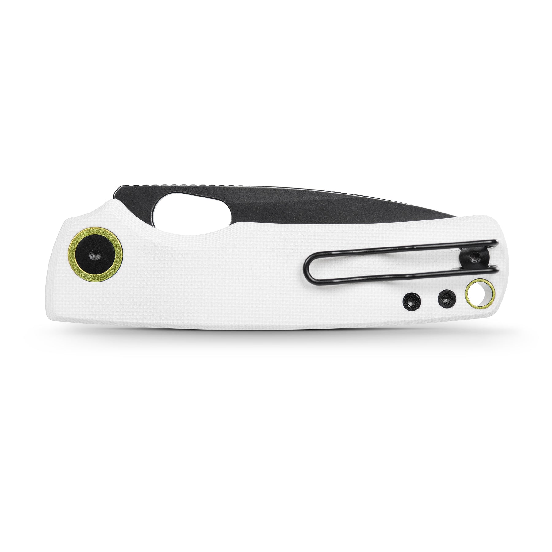 Vosteed Porcupine Knife - White G10 handle with black pocket clip