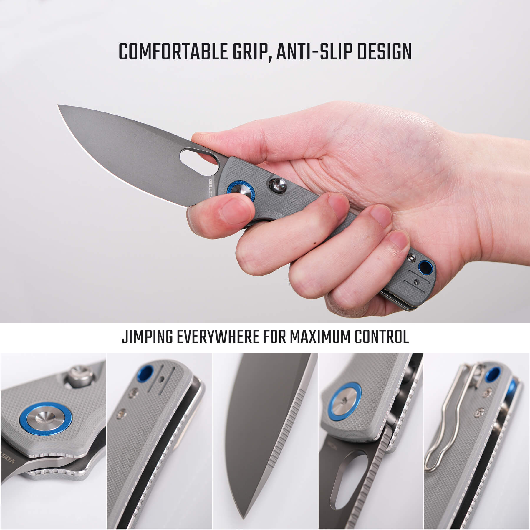 Vosteed Porcupine knife - Comfortable grip and anti-slip design