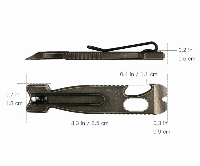 Vosteed Shark Bomb Prybar-X0118 with dimensions