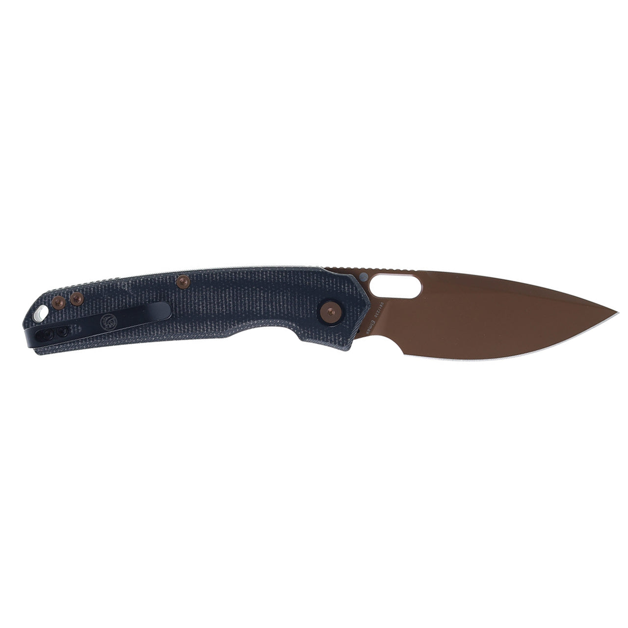 WMK Exclusive Vosteed Psyop Folding Knife Black Micarta Handle Elmax Copper PVD Finish A2216