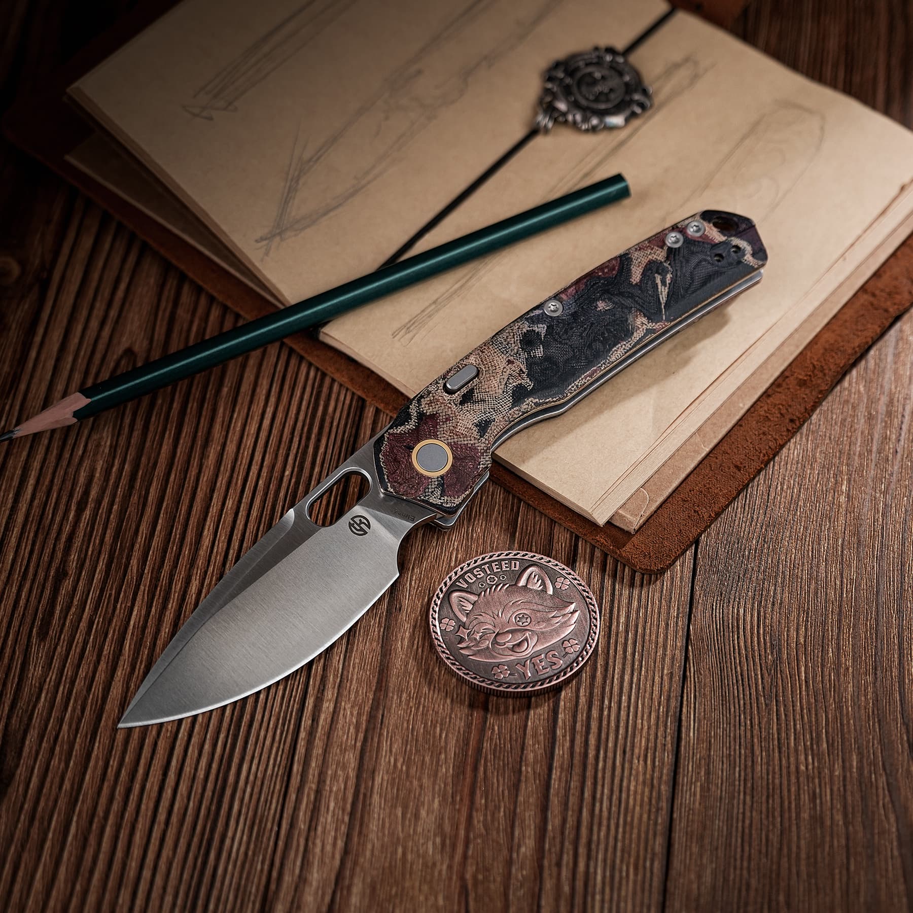 Psyop - Top Liner Lock Knife (3.32" Elmax Blade & Current Micarta Handle) - A2234