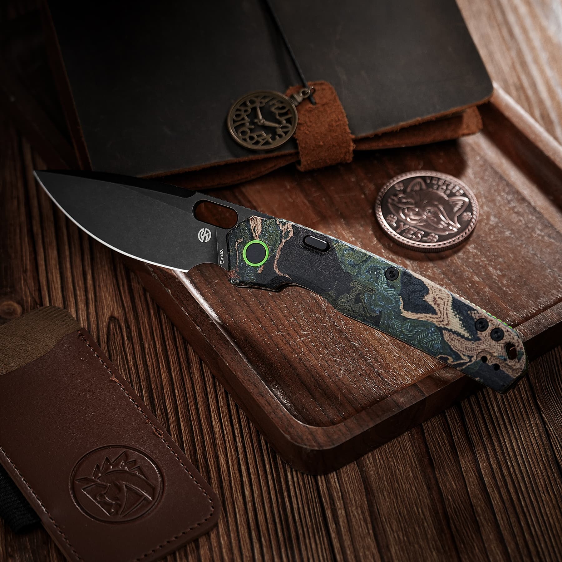 Psyop - Top Liner Lock Knife (3.32" Elmax Blade & Current Micarta Handle) - A2235