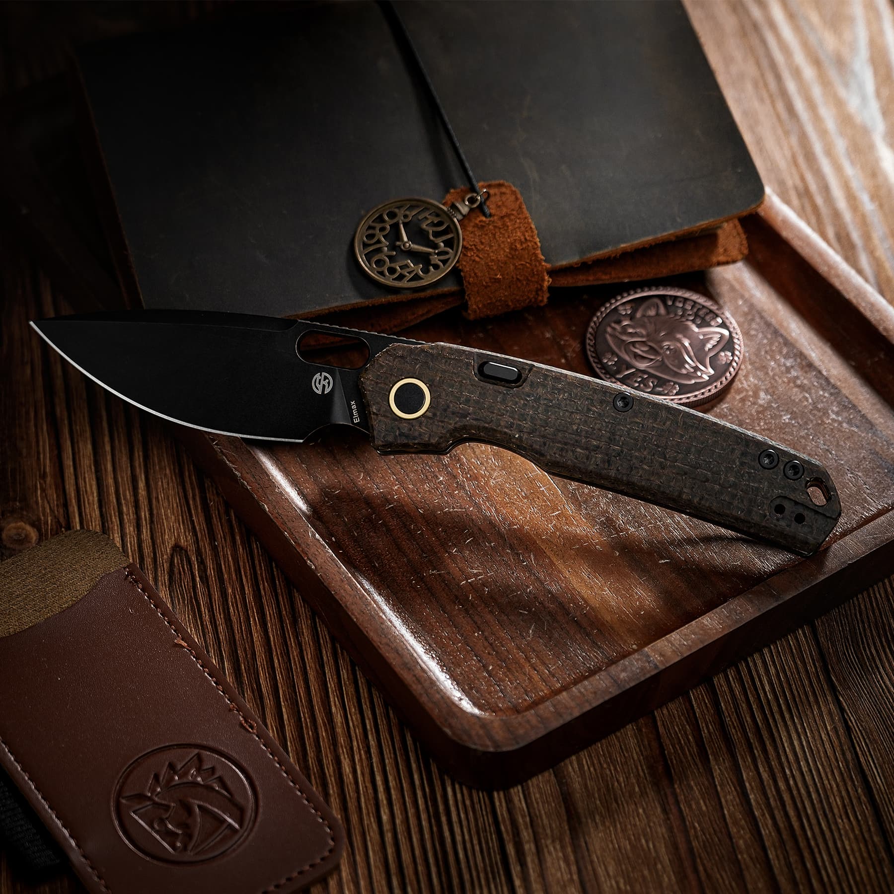 Psyop - Top Liner Lock Knife (3.32" Elmax Blade & Glow-in-the-Dark Micarta Handle) - A2237