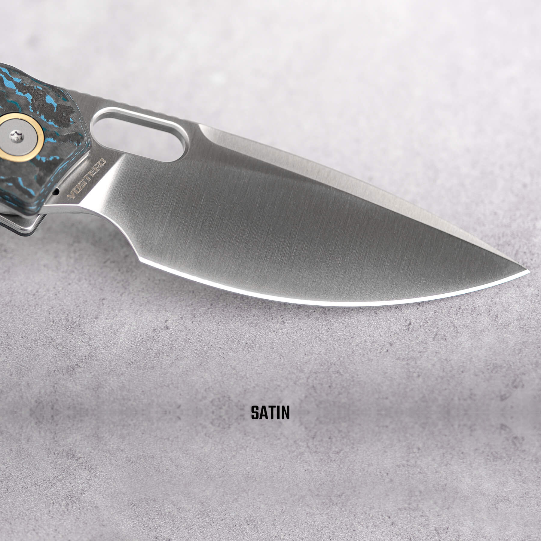 Vosteed Psyop knife, Elmax blade satin finish, detail