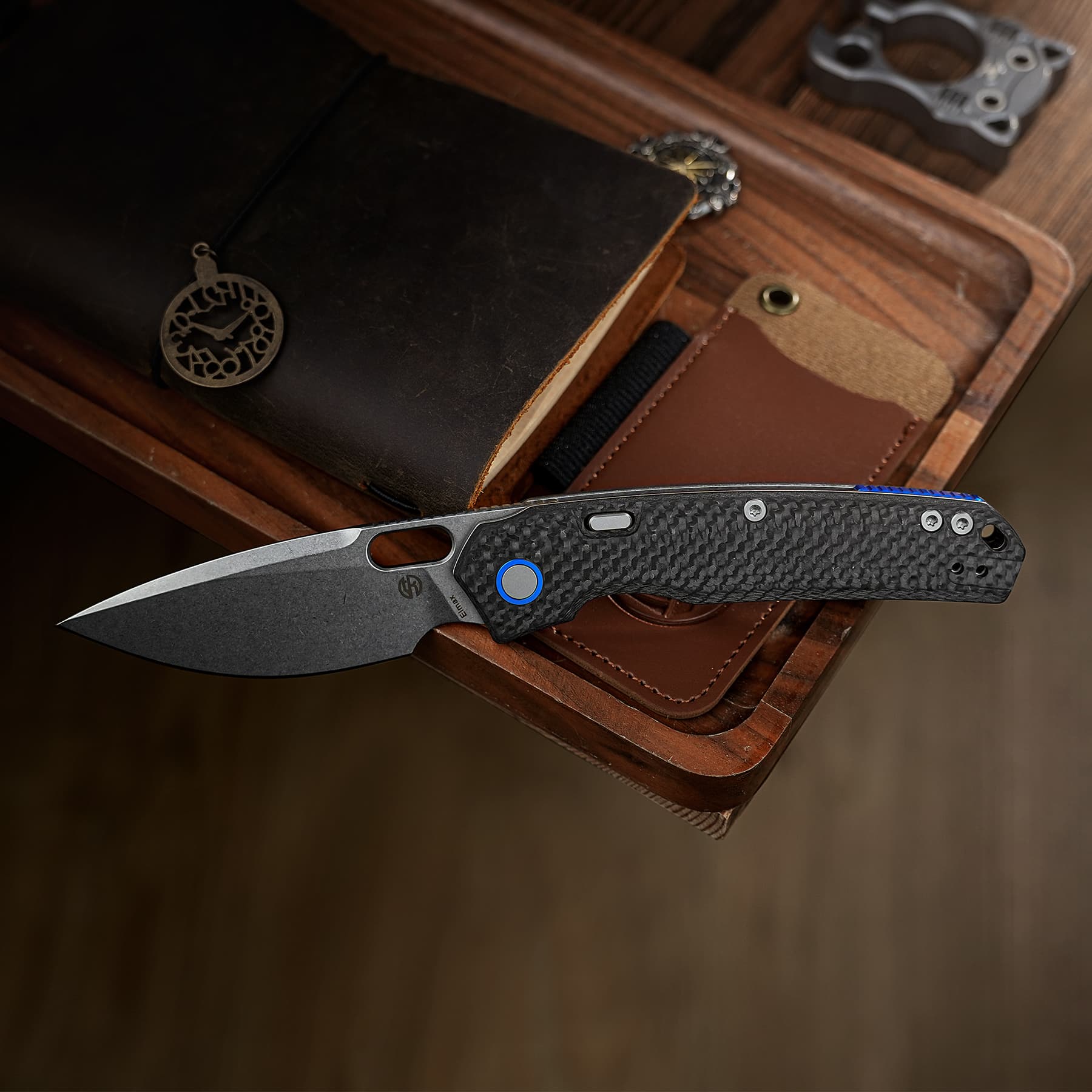 Psyop - Top Liner Lock (3.32" Elmax Blade & Carbon Fiber Handle) - A2236