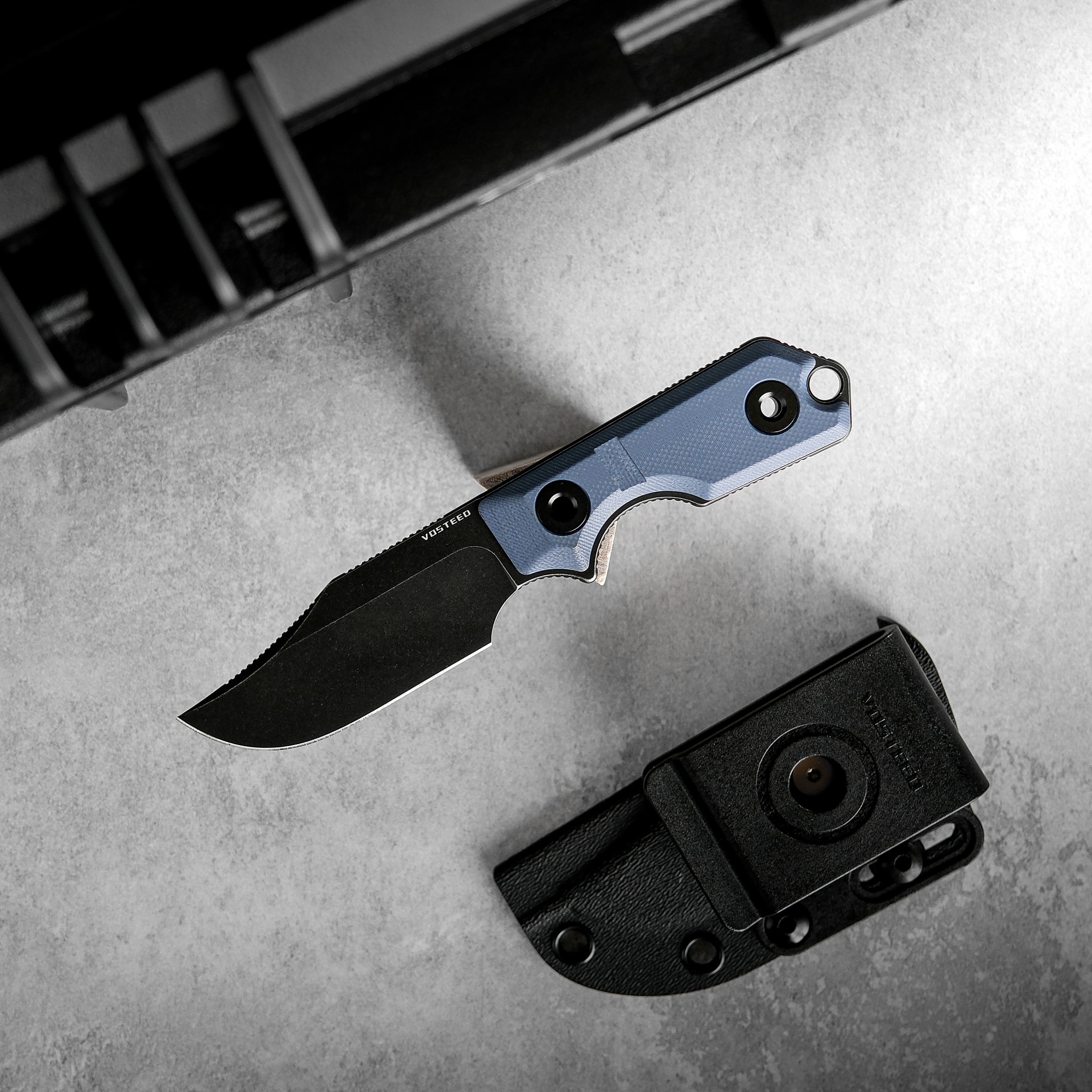 Quokka- Fixed Blade Knife (2.72" 14C28N Blade & G10 Handle) With S.O.A.R. Clip - D0602