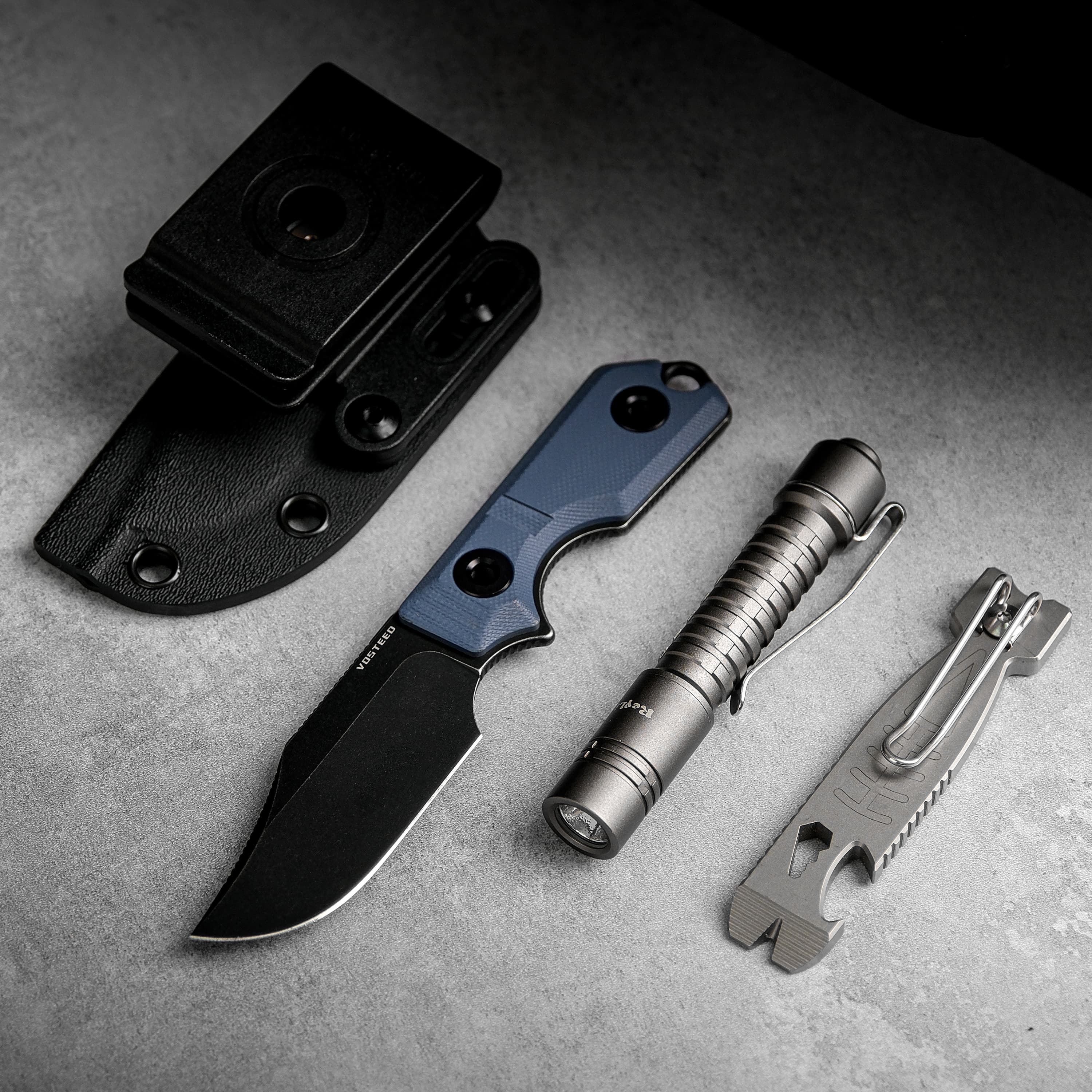 Quokka- Fixed Blade Knife (2.72" 14C28N Blade & G10 Handle) With S.O.A.R. Clip - D0602