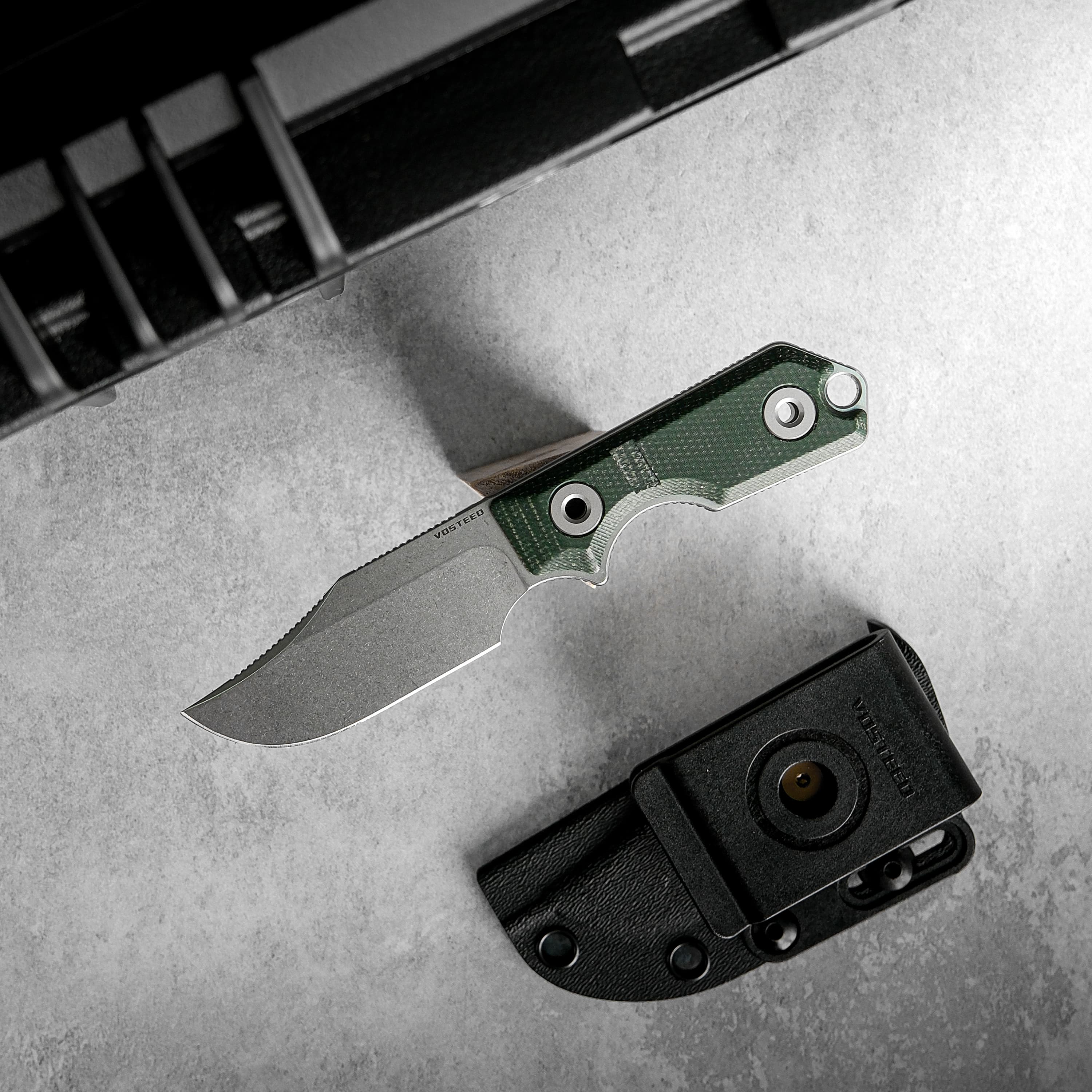 Quokka- Fixed Blade Knife (2.72" 14C28N Blade & Micarta Handle) With S.O.A.R. Clip - D0601