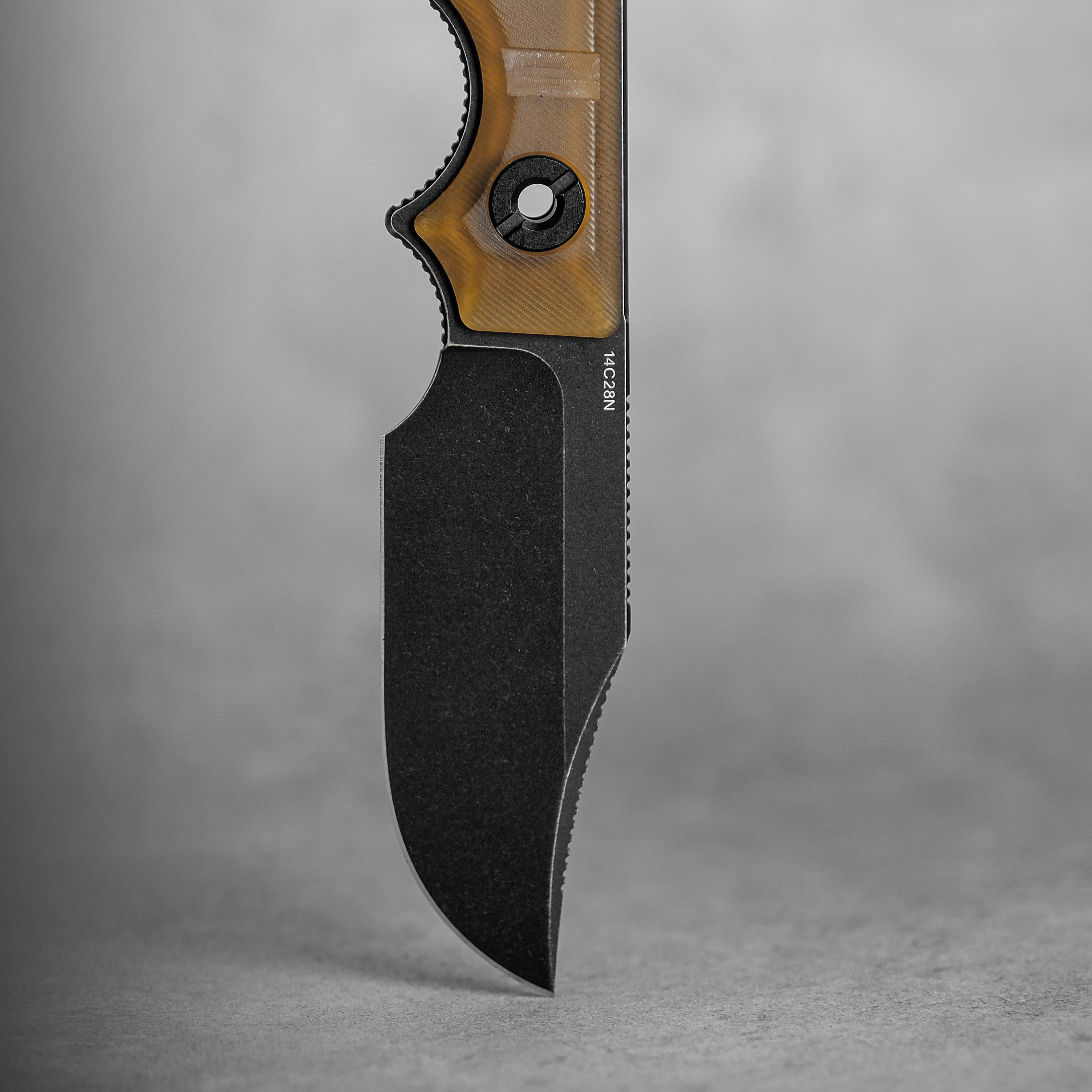 Quokka- Fixed Blade Knife (2.72" 14C28N Blade & PEI Handle) With S.O.A.R. Clip - D0603