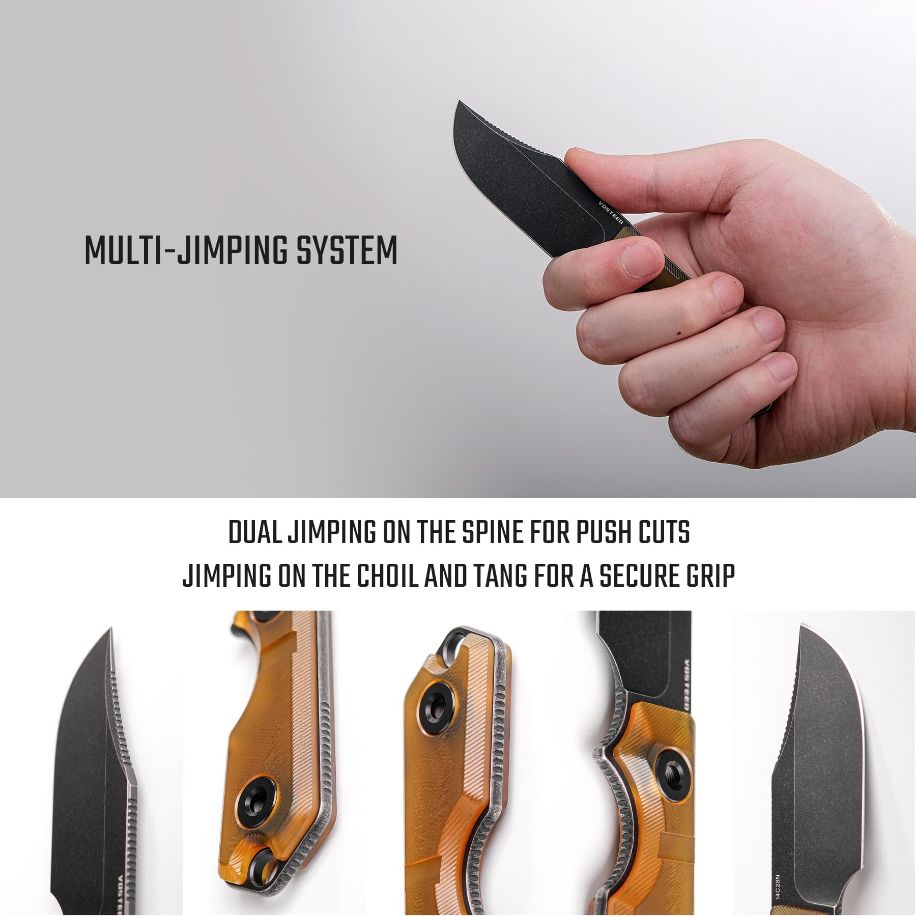 Quokka- Fixed Blade Knife (2.72" 14C28N Blade & PEI Handle) With S.O.A.R. Clip - D0603