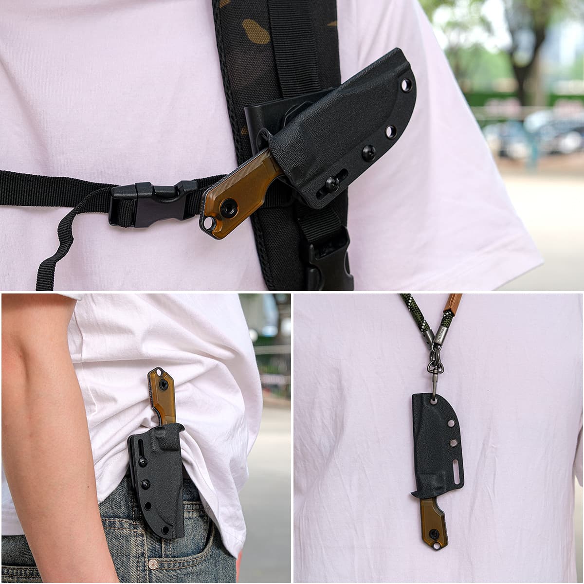 Quokka- Fixed Blade Knife (2.72" 14C28N Blade & PEI Handle) With S.O.A.R. Clip - D0603