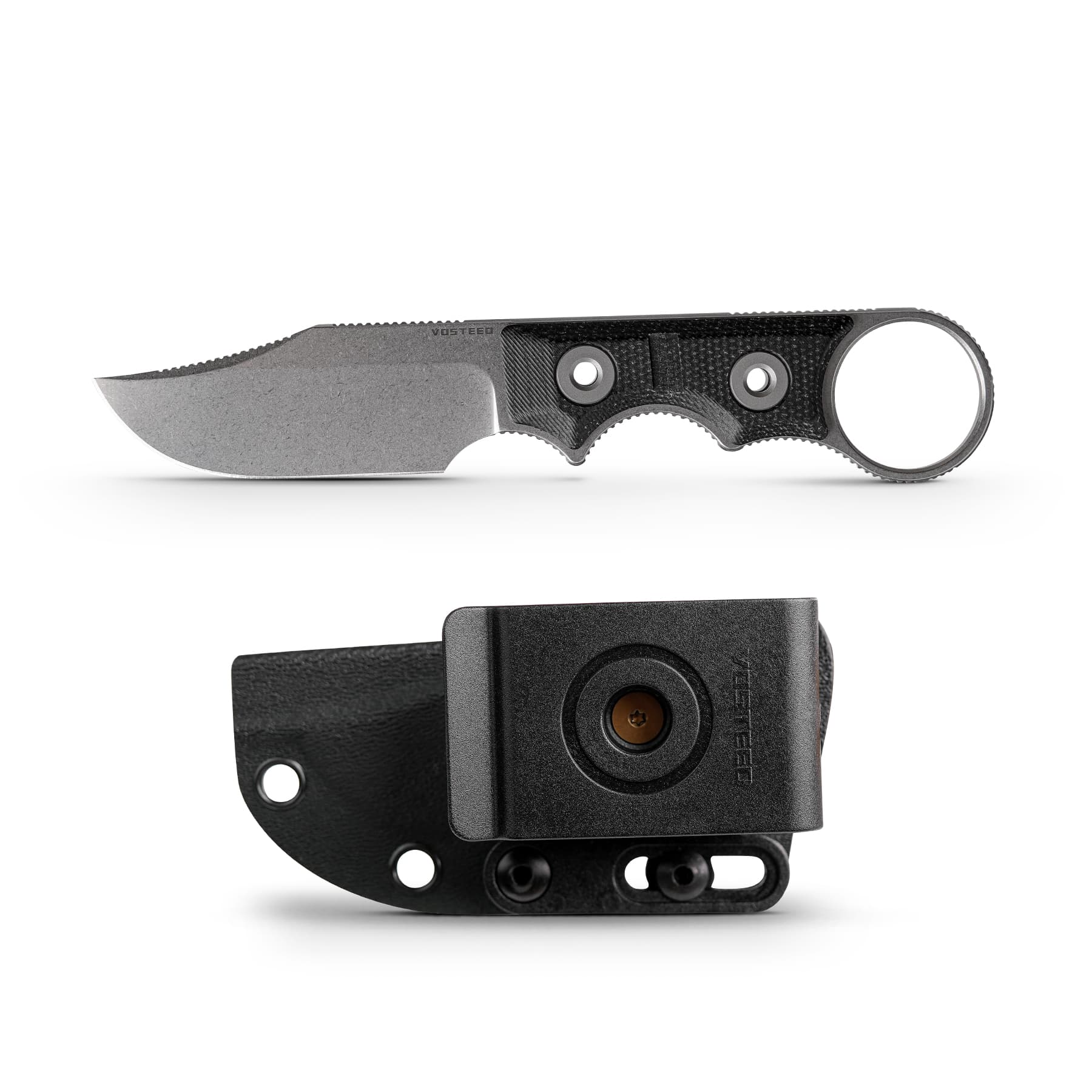Quokka-O- Fixed Blade Knife ( 2.75" 14C28N Blade & Micarta Handle) With S.O.A.R. Clip - D0501