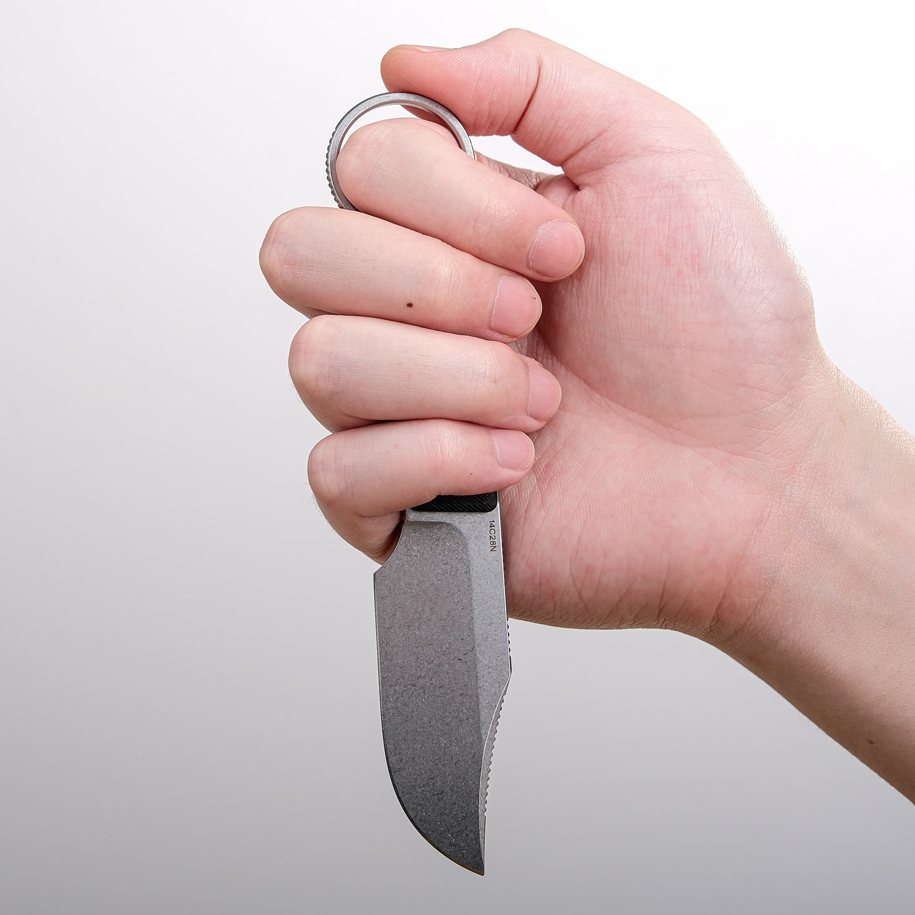 Quokka-O- Fixed Blade Knife ( 2.75" 14C28N Blade & Micarta Handle) With S.O.A.R. Clip - D0501
