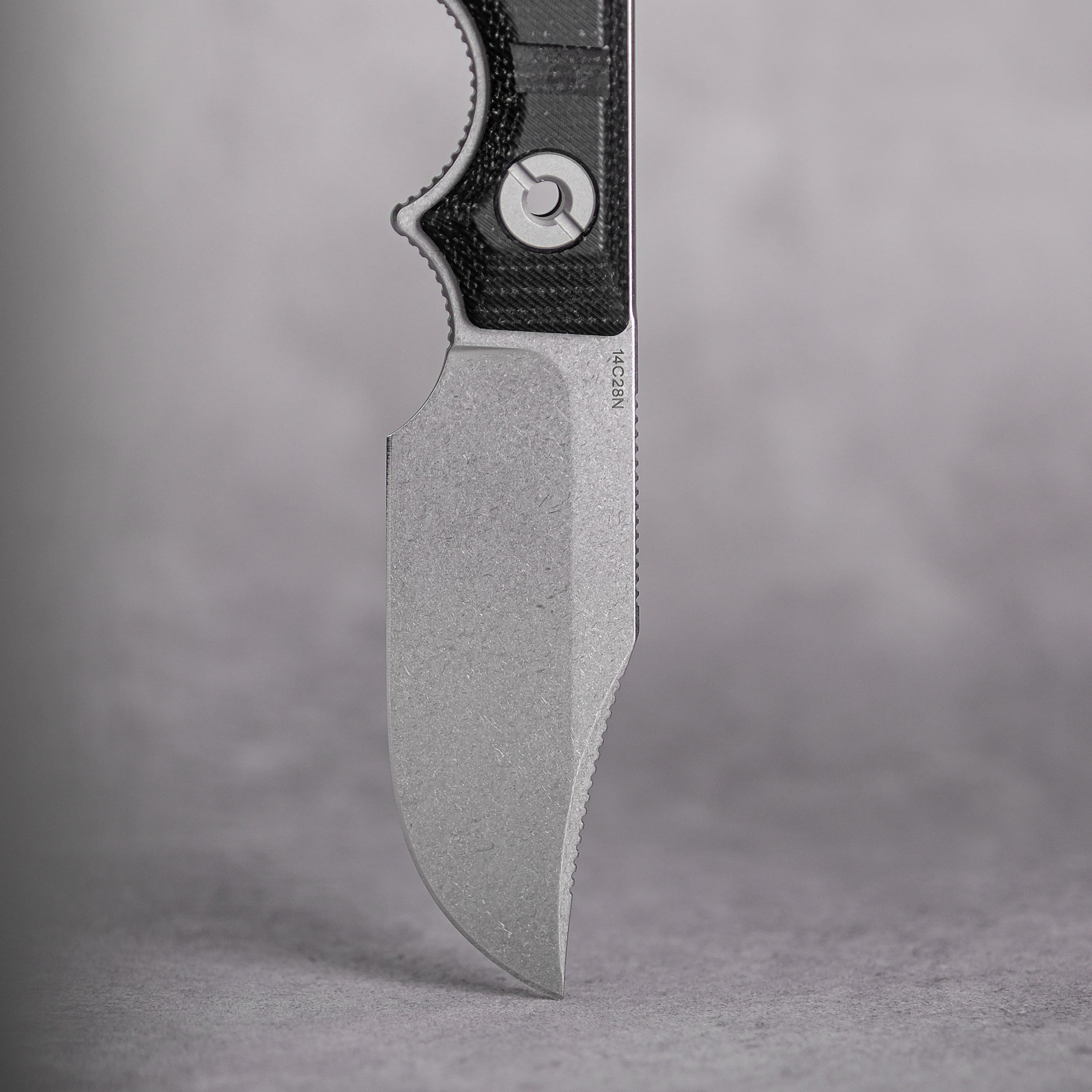 Quokka-O- Fixed Blade Knife ( 2.75" 14C28N Blade & Micarta Handle) With S.O.A.R. Clip - D0501