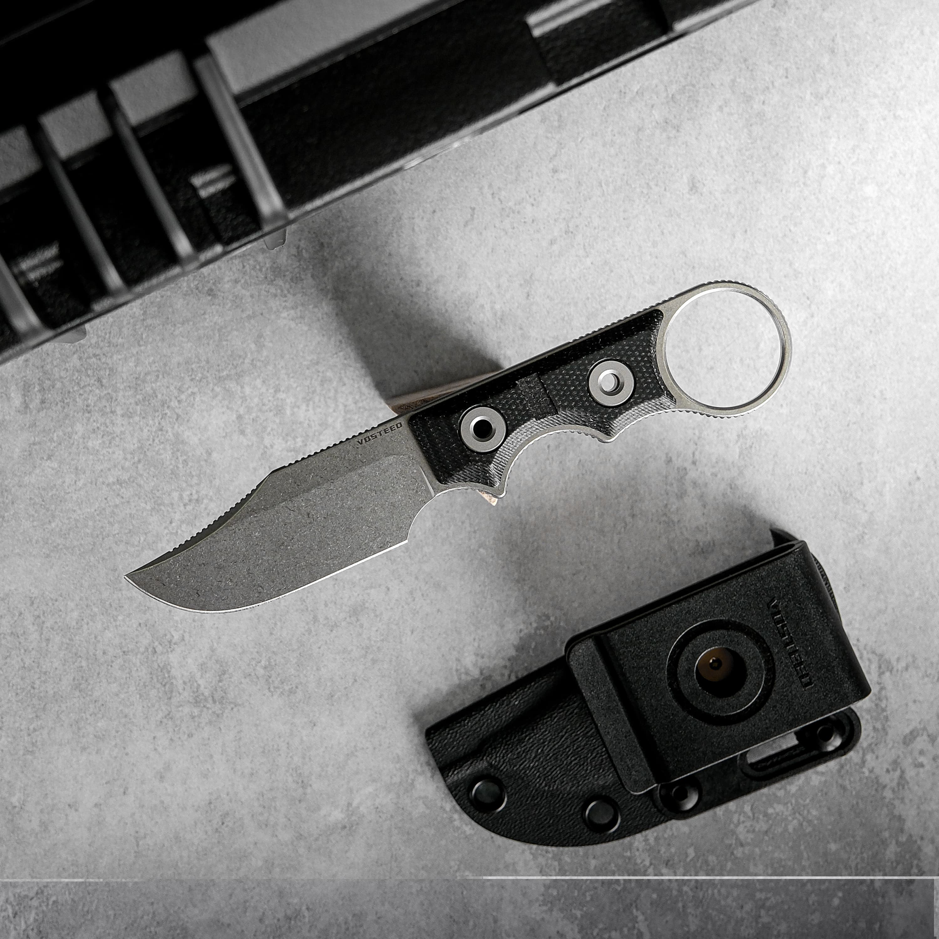 Quokka-O- Fixed Blade Knife ( 2.75" 14C28N Blade & Micarta Handle) With S.O.A.R. Clip - D0501