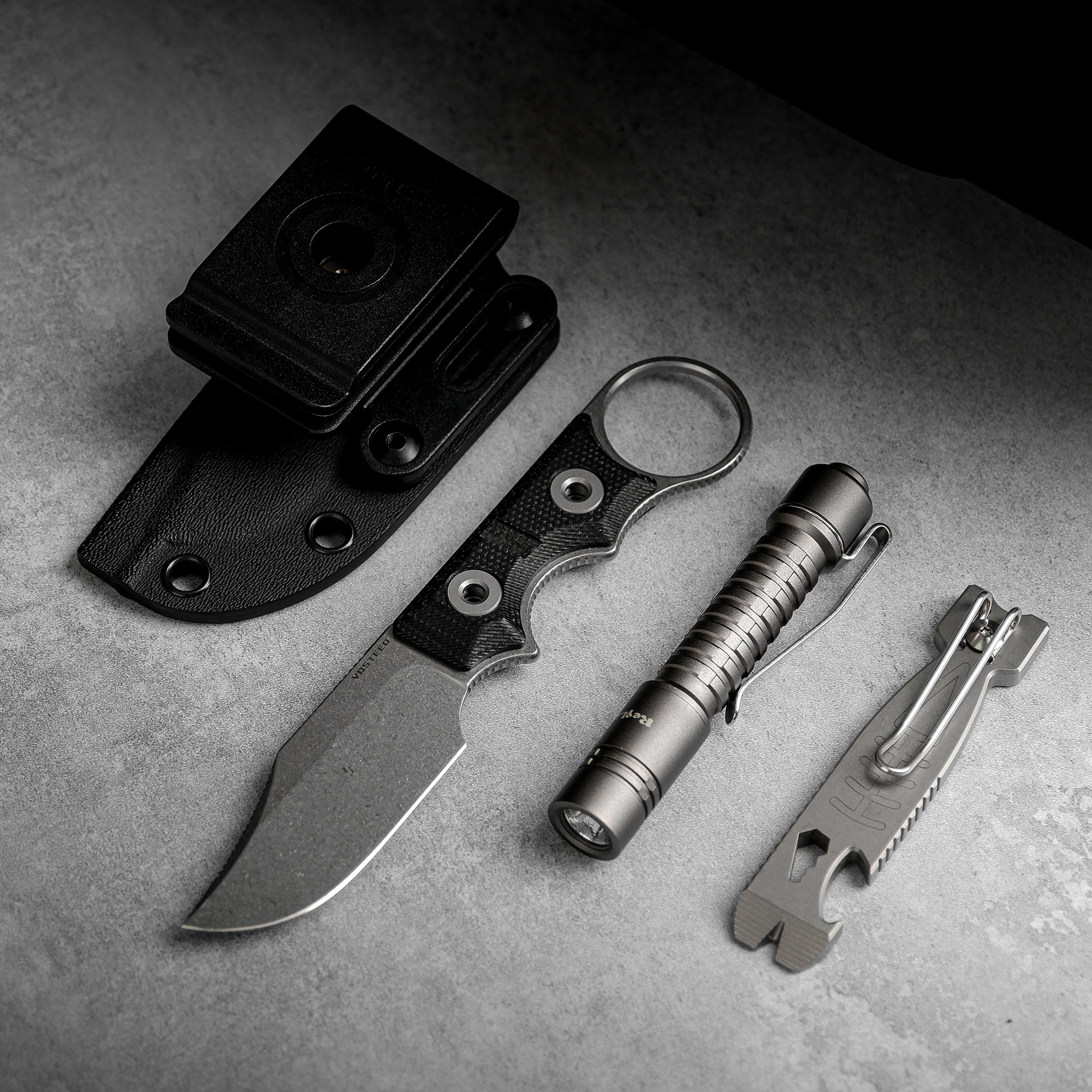 Quokka-O- Fixed Blade Knife ( 2.75" 14C28N Blade & Micarta Handle) With S.O.A.R. Clip - D0501