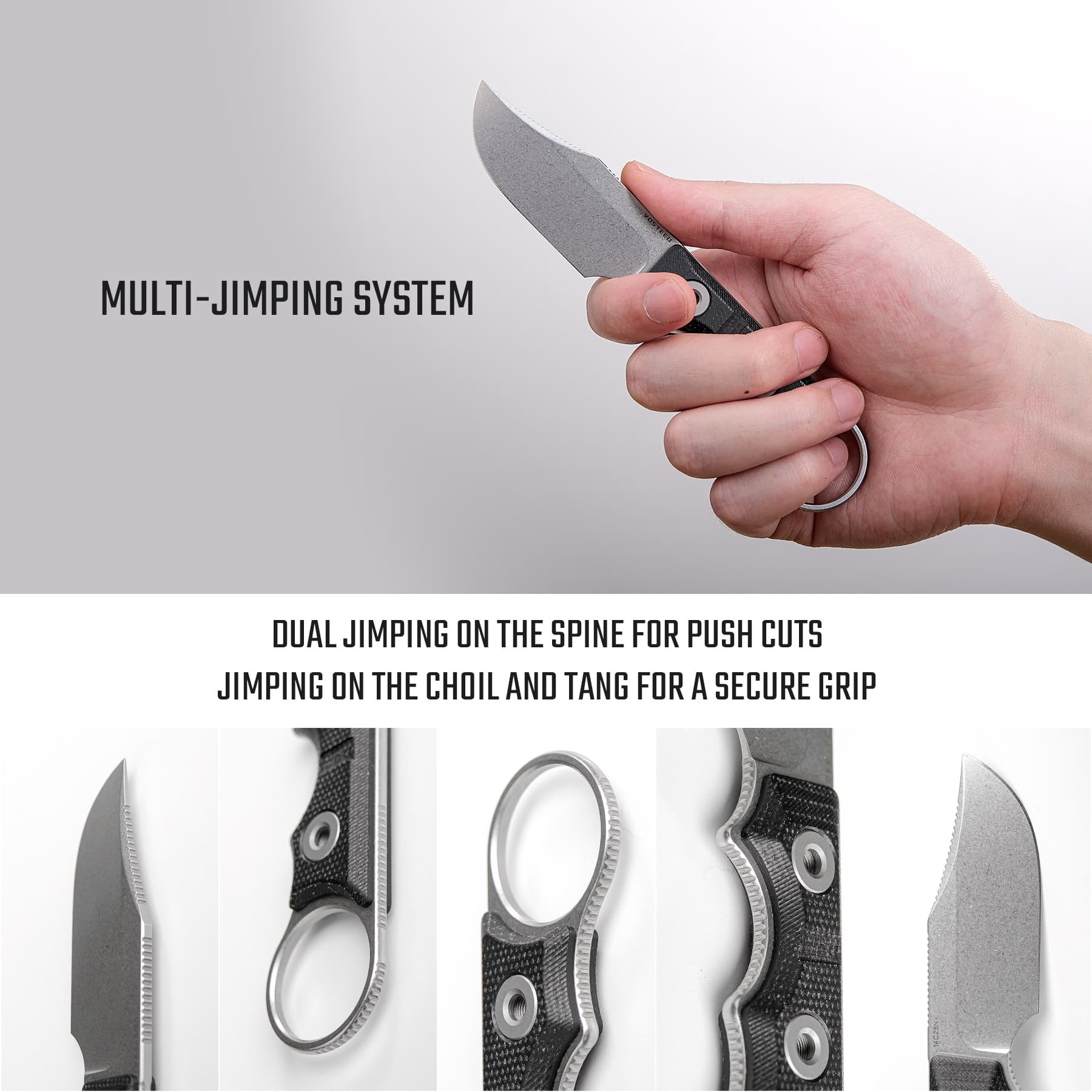 Quokka-O- Fixed Blade Knife ( 2.75" 14C28N Blade & Micarta Handle) With S.O.A.R. Clip - D0501