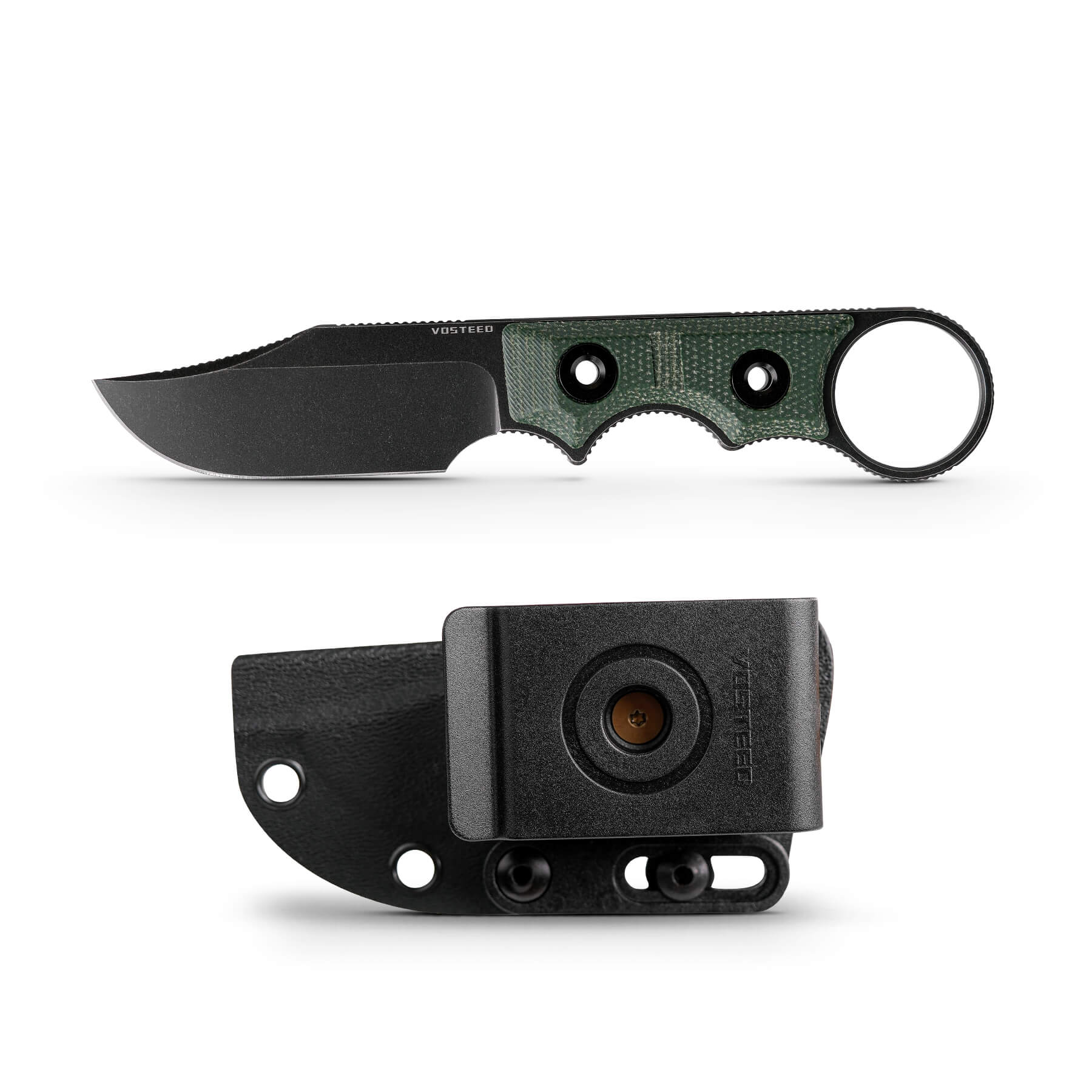 Quokka-O- Fixed Blade Knife ( 2.75" 14C28N Blade & Micarta Handle) With S.O.A.R. Clip - D0502