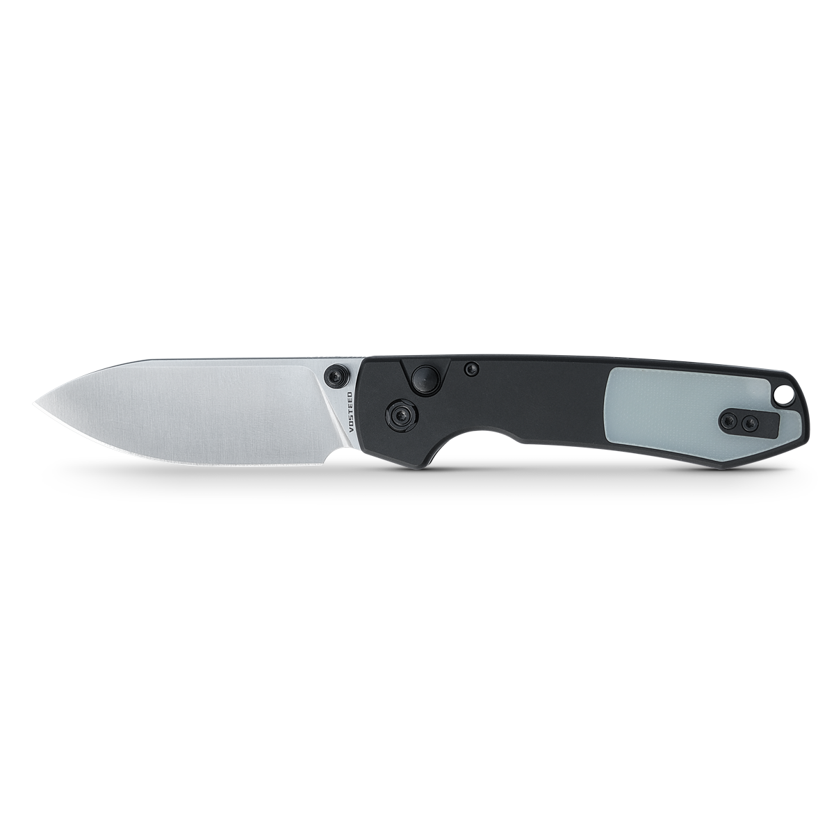 Vosteed Raccoon Folding Knife with Black and Jade G10 Handles