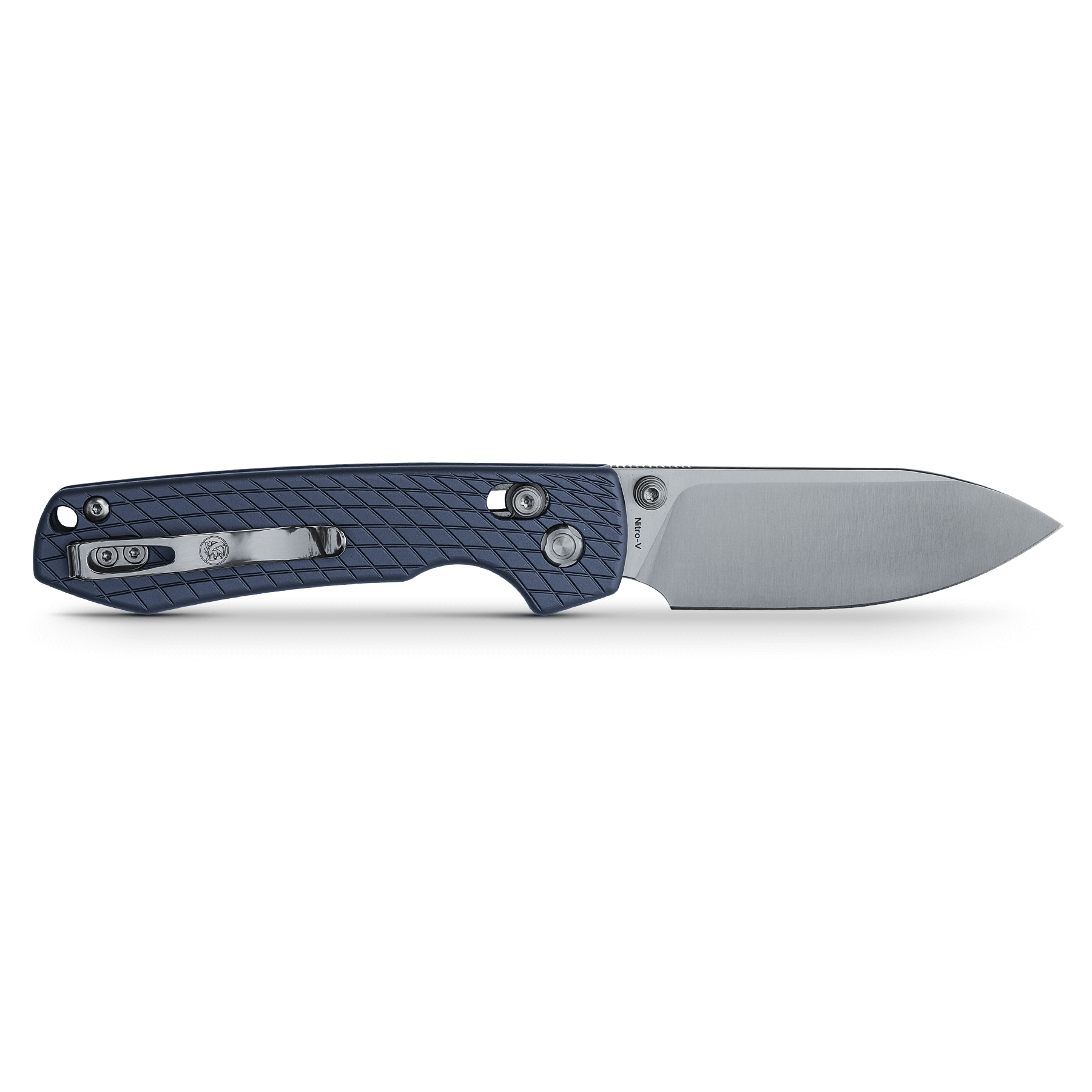 Vosteed Raccoon Crossbar Lock Knife - Blue Aluminum Handle Detail