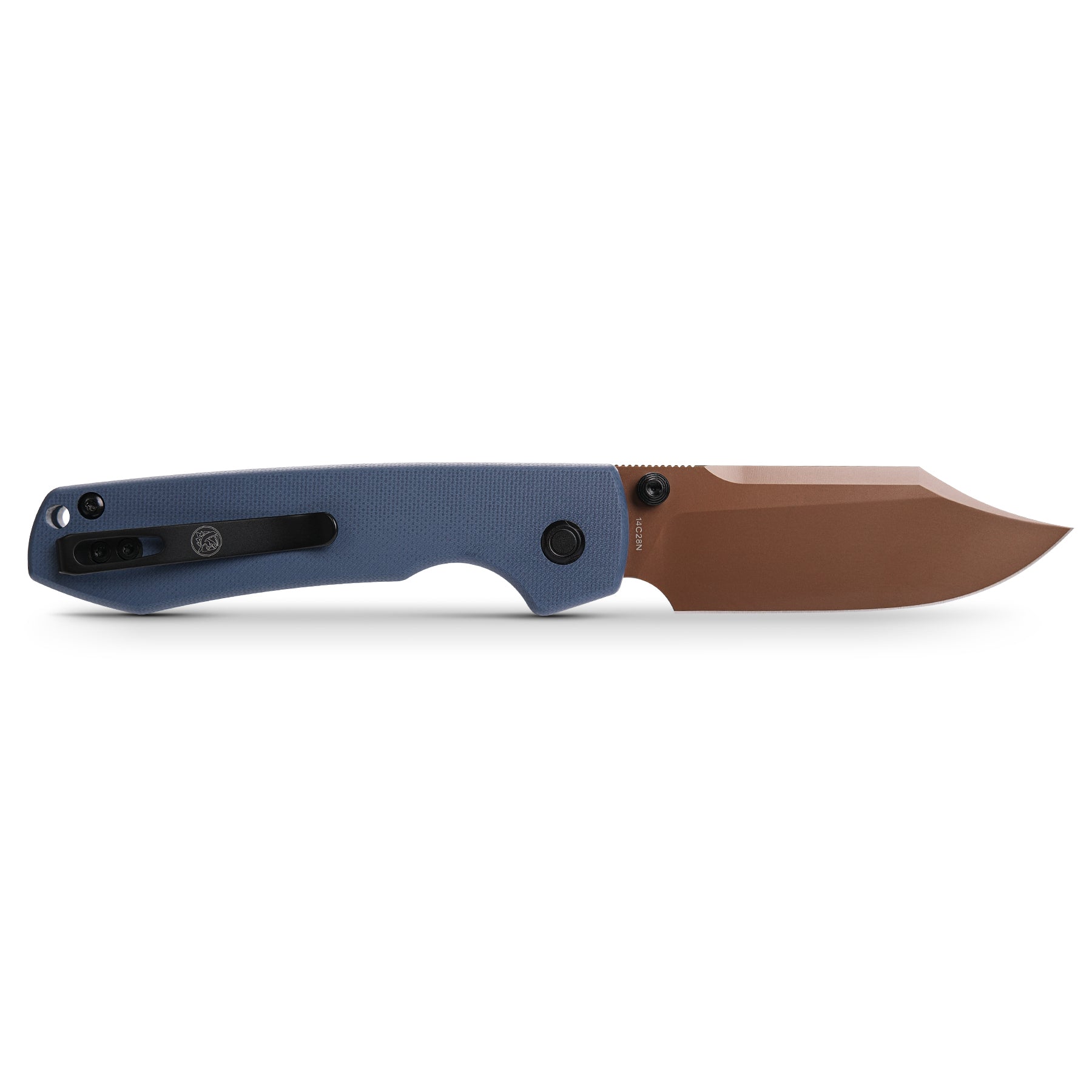 Vosteed Raccoon Knife with Bowie Blade and Blue G10 Handle
